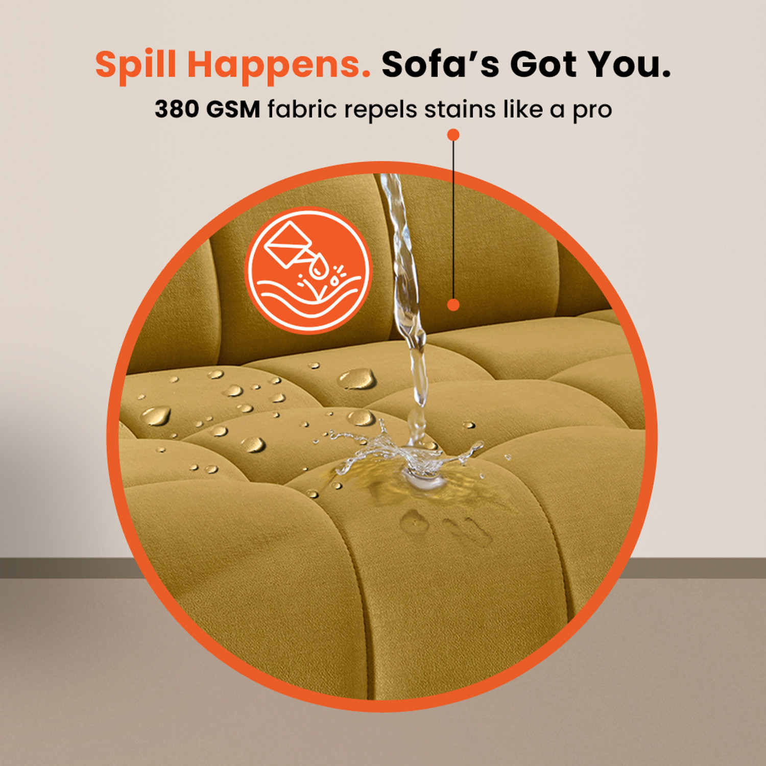 Image of Sleepyhead Bite Designed by Duroflex Fabric 3 Seater Sofa