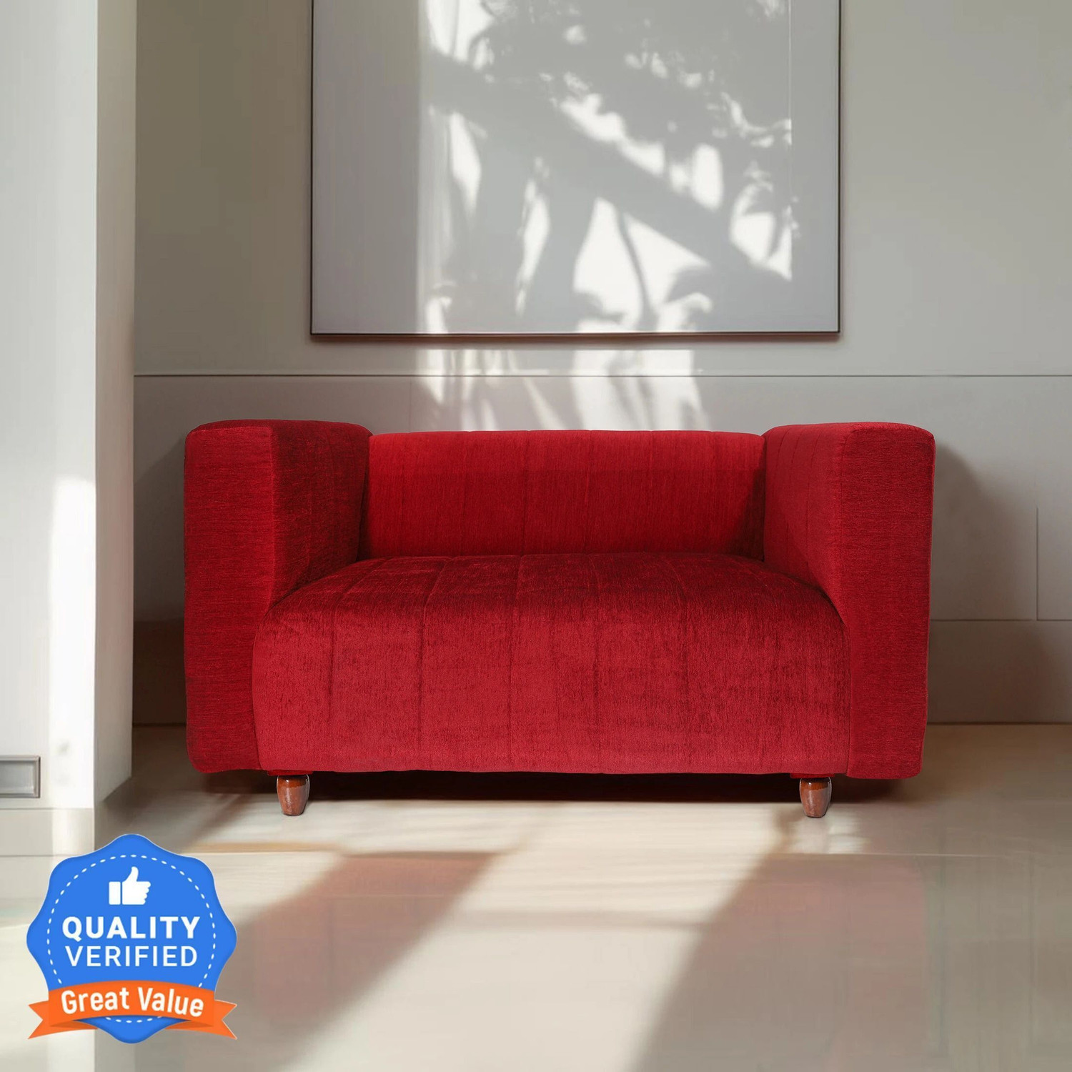 Image of Seventh Heaven Tokyo 2 Seater Sofa, Extra Spacious, Chenille Molfino Fabric: 1 Year Warranty Fabric 2 Seater Sofa