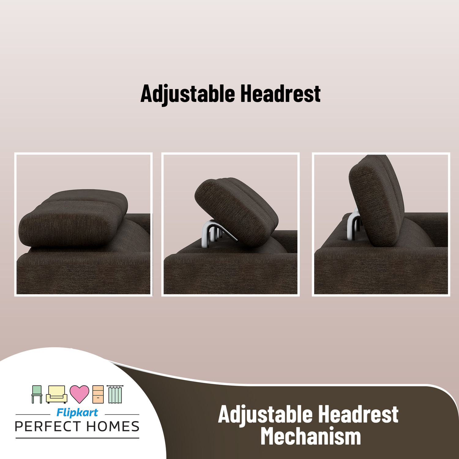 Image of Flipkart Perfect Homes Heaven Fabric 2 Seater Sofa