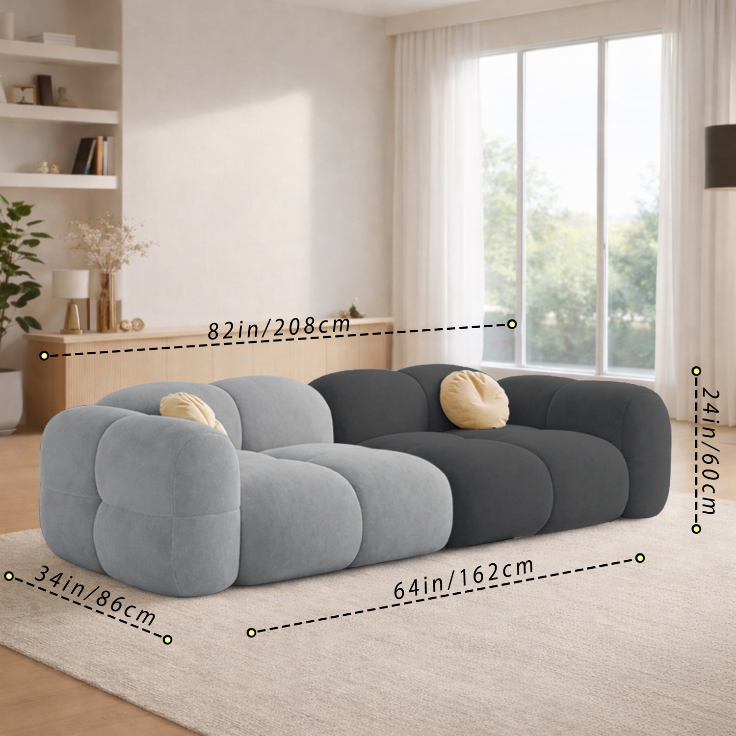 Image of Casaliving Vetras3+2 Fabric 5 Seater Sofa