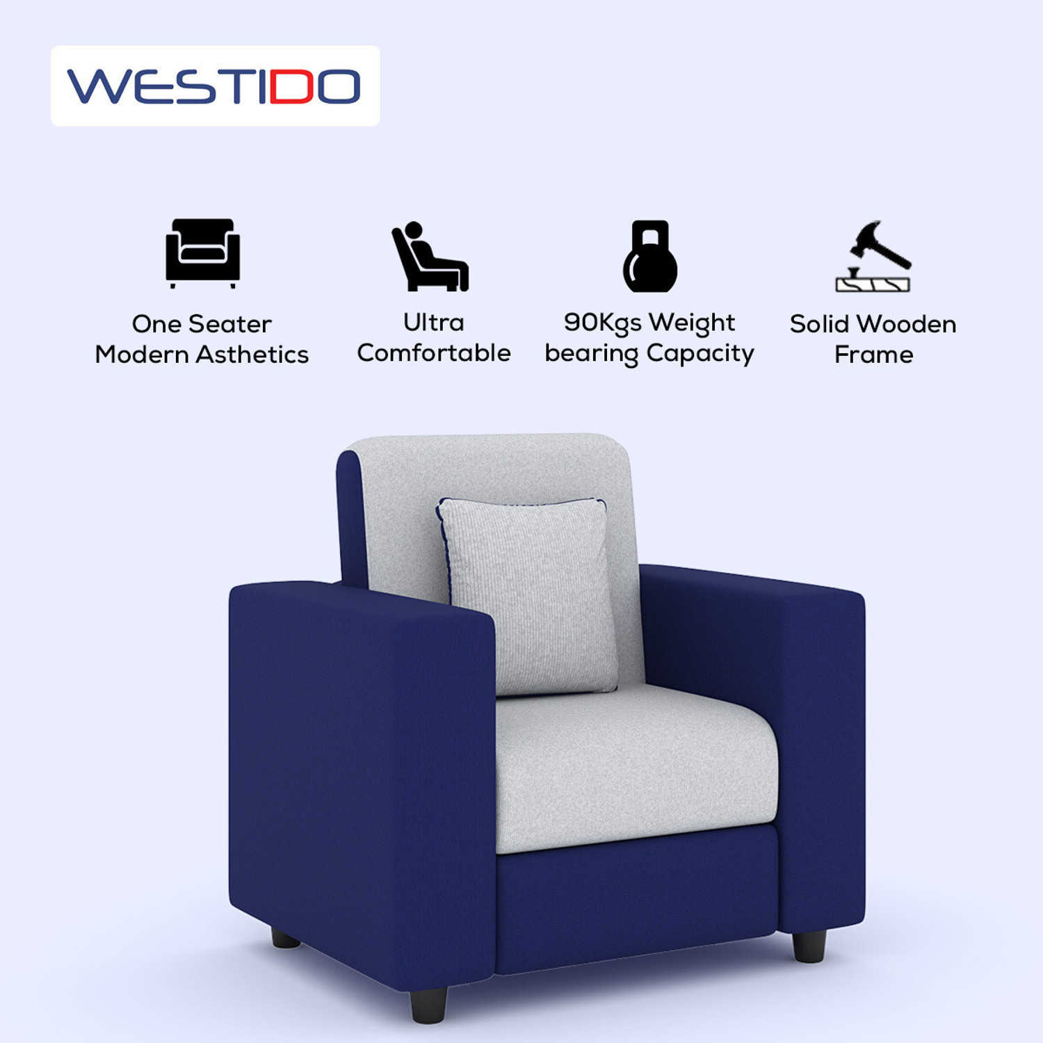 Image of RECLINEX INDIA Fabric 1 Seater Sofa