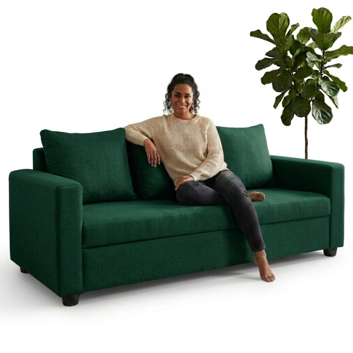 Image of Flipkart Perfect Homes Fabric 3 Seater Sofa