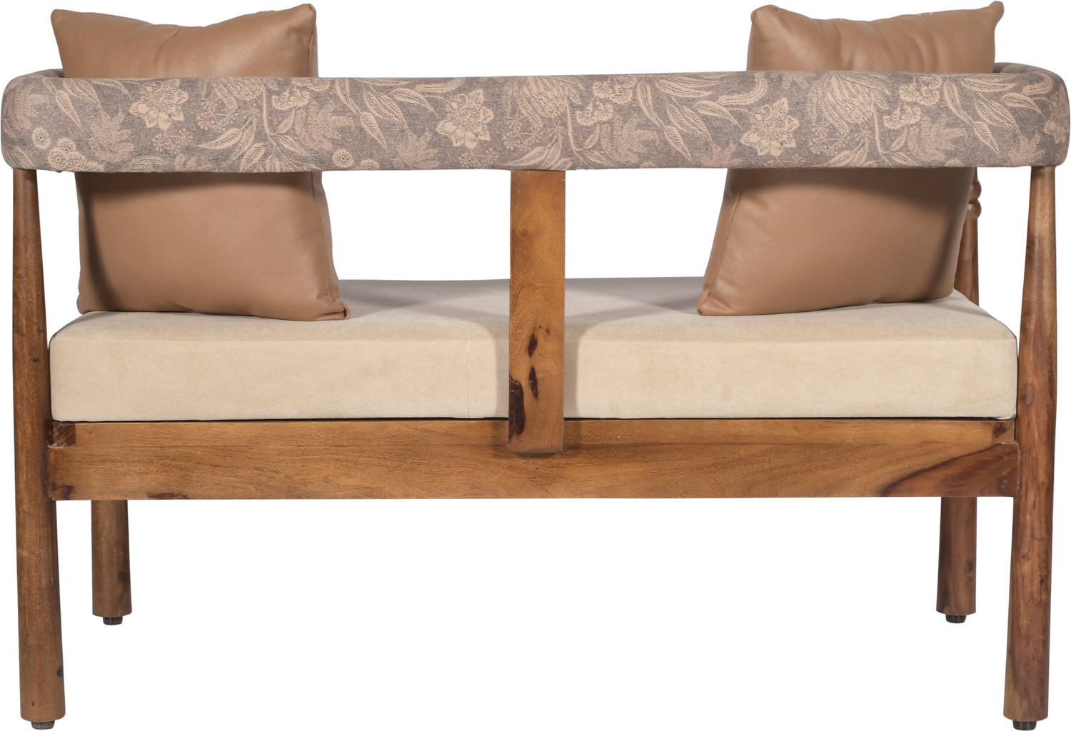 Image of Bene Decor Solid Wood 2 Seater Sofa | Fabric 2 Seater Sofa (Finish Color - provisional teak, Pre-assembled)