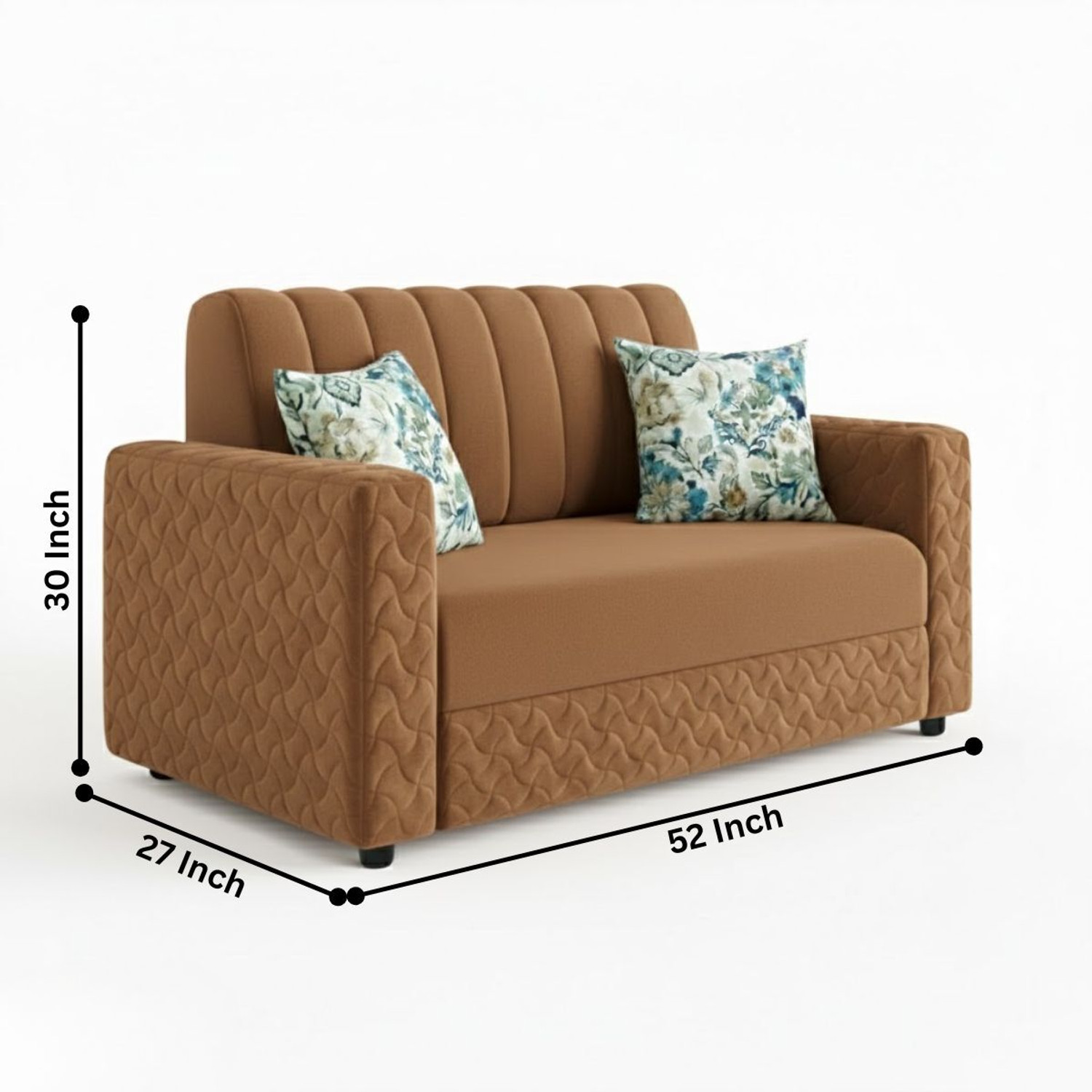 Image of WAKESURE Premium Quality Velvet Fabric 2 Seater Sofa