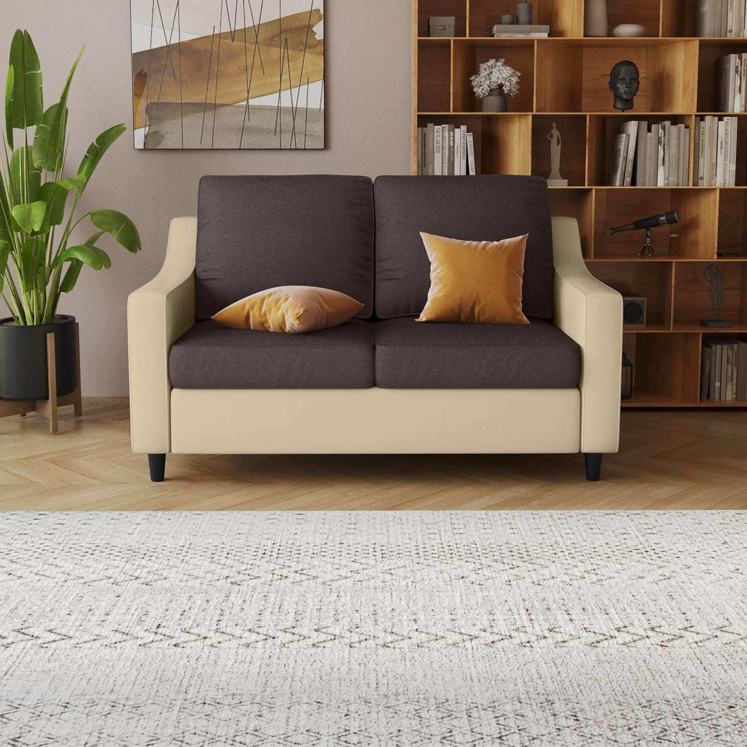 Image of Interio by Godrej Glee Leatherette 2 Seater Sofa