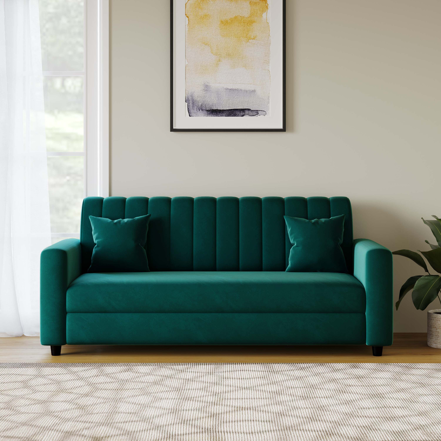 Image of RM HOME Luna Fabric 3 Seater Sofa