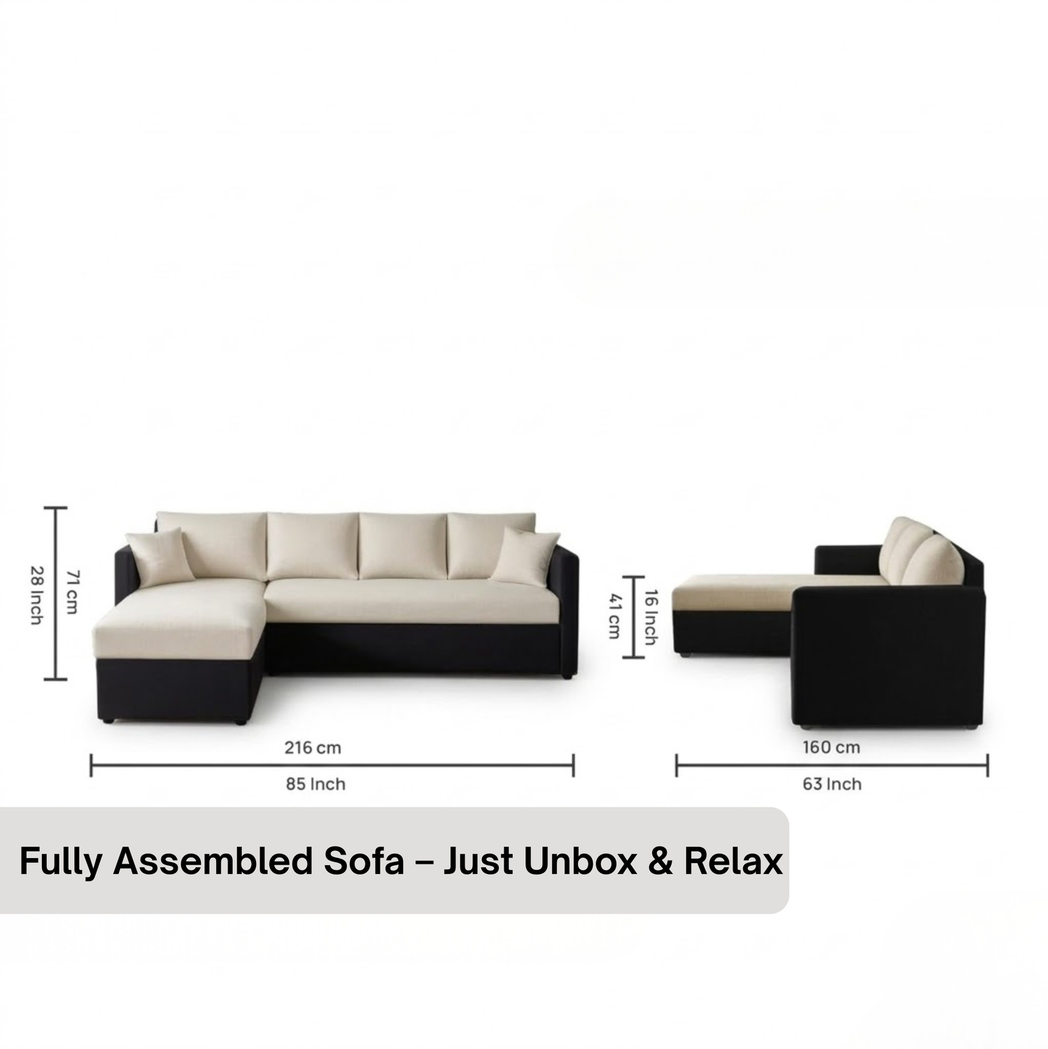 Image of Flipkart Perfect Homes Premium Quality L Shape RHS Velvet Fabric 6 Seater Sofa