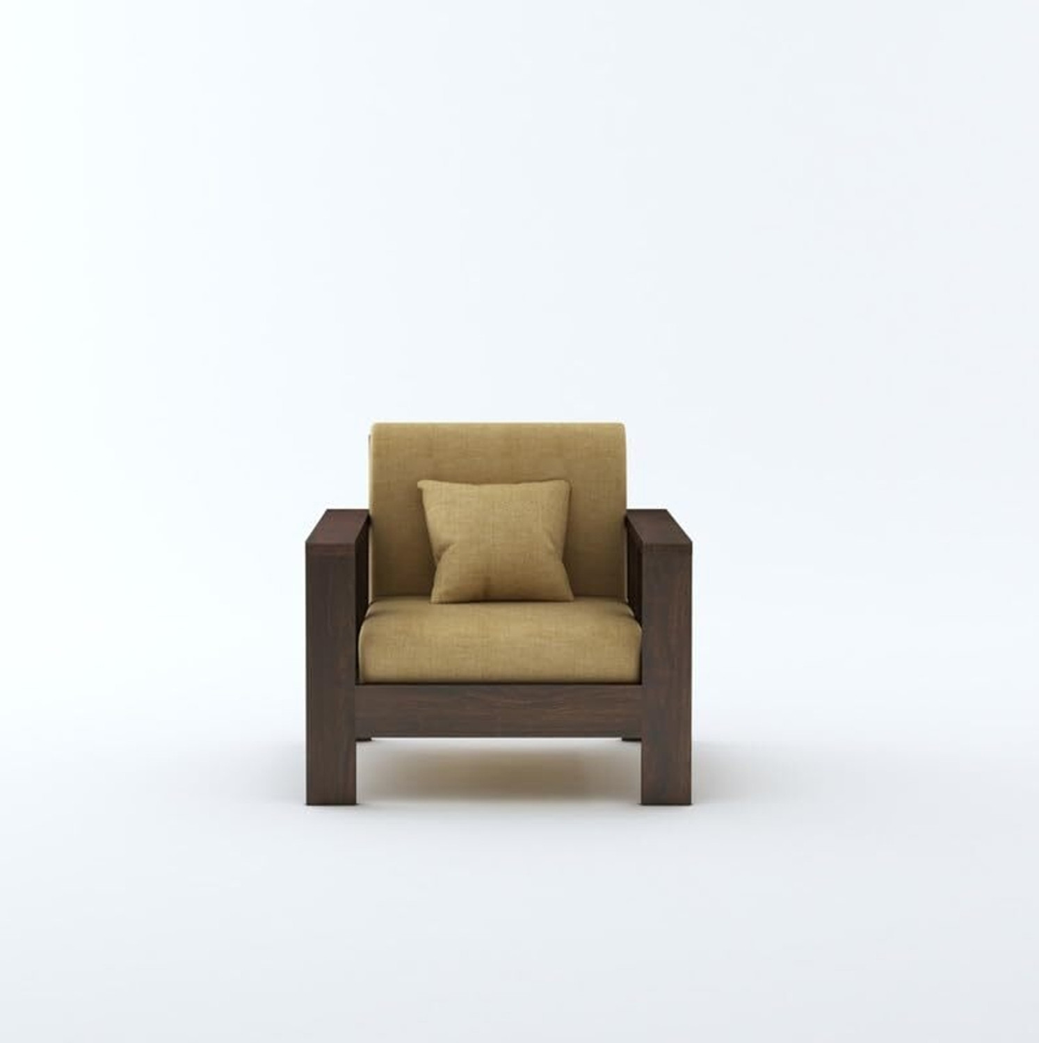 Image of SUNCROWN Monarch Sheesham wood for livingroom /bedroom /seating Fabric 3 + 1 + 1 Sofa Set