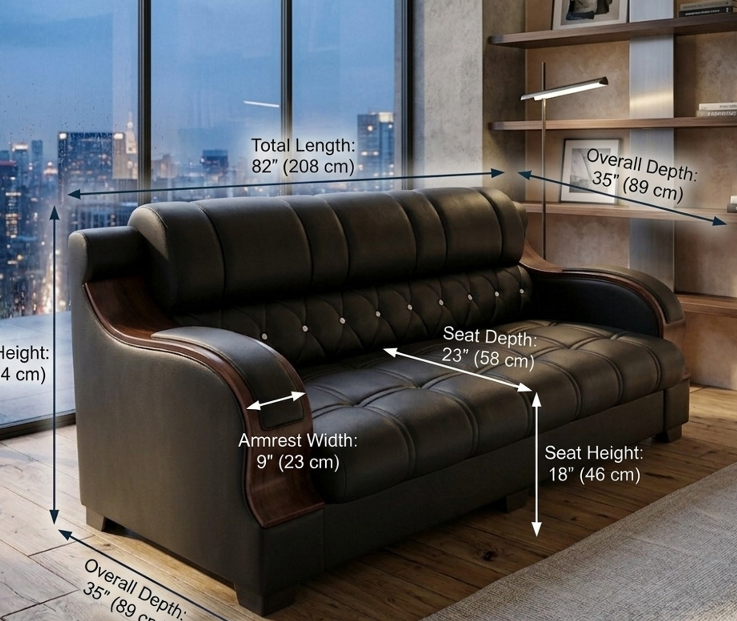Image of Magik Furniture Chapos sofa Leather 3 Seater Sofa