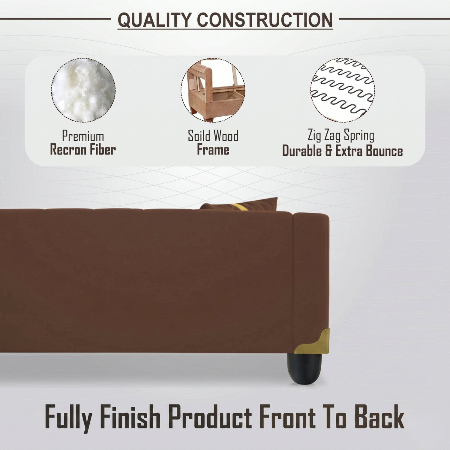 Image of Flipkart Perfect Homes 5 SEETAR 3+1+1 Fabric 5 Seater Sofa