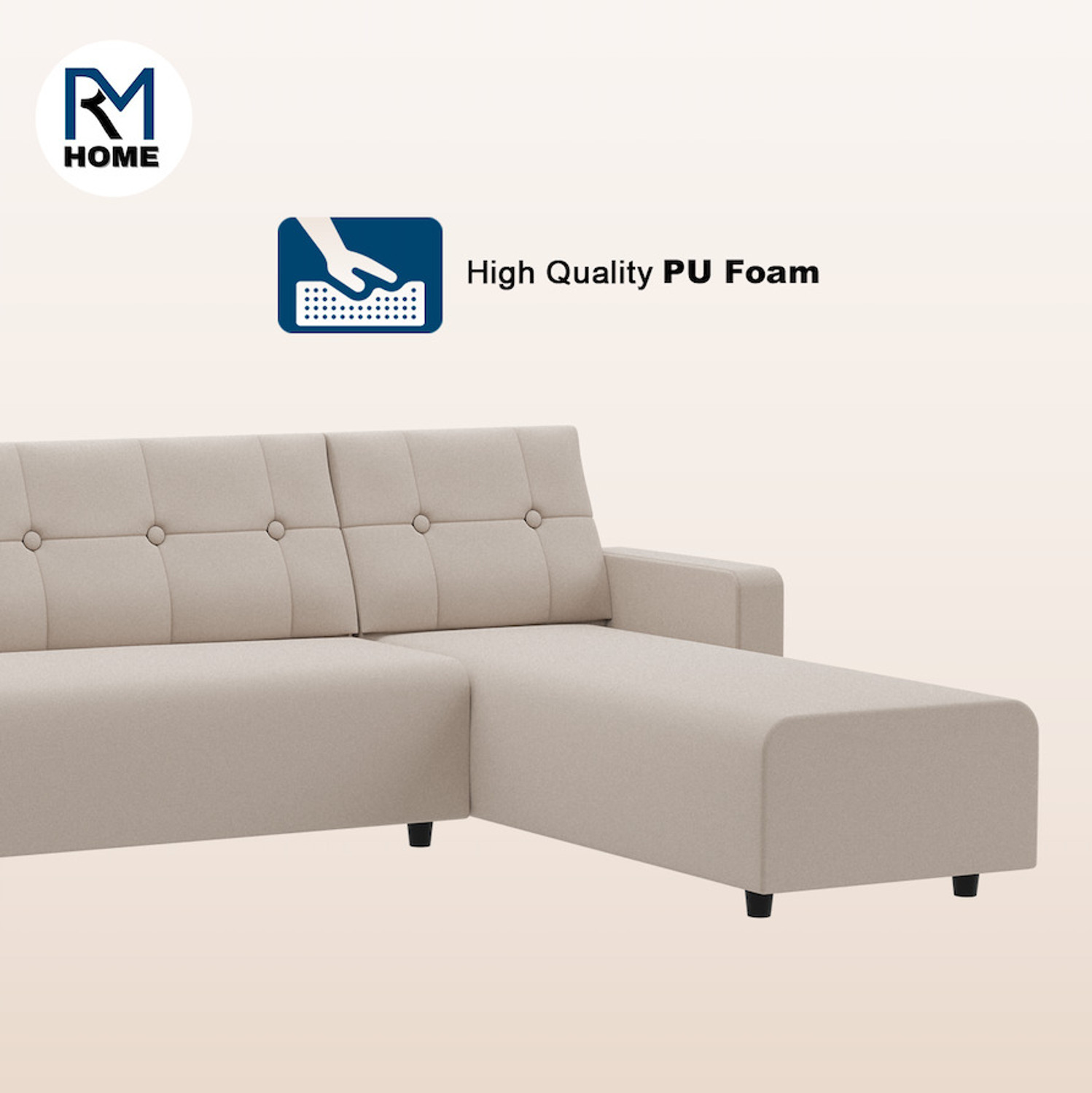 Image of RM HOME Wilson RHS Fabric 6 Seater Sofa
