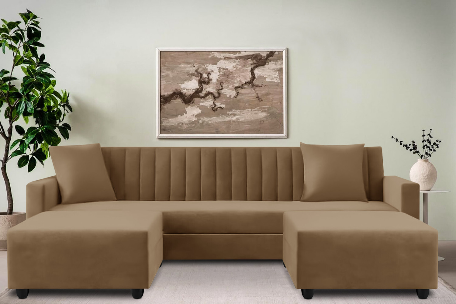 Image of Dr Smith with Two Lounger Fabric 5 Seater Sofa