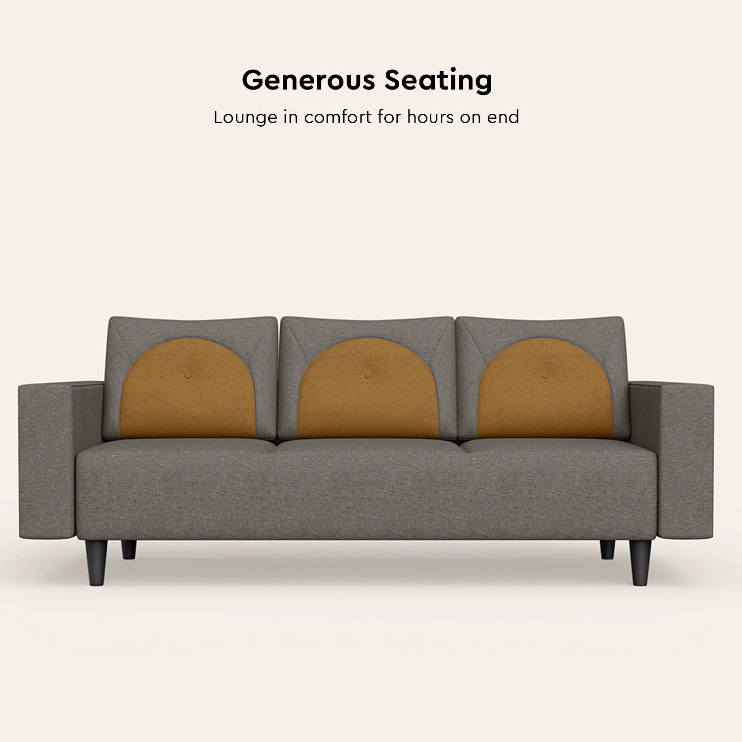 Image of Interio by Godrej Windle Fabric 3 Seater Sofa