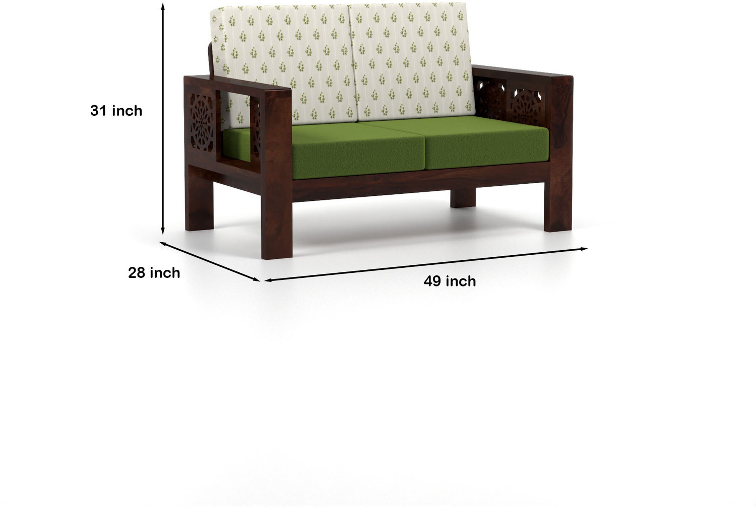 Image of saamenia furnitures Solid Sheesham Wood Seven Seater Sofa Set For Living Room, Office, Hotels Fabric 3 + 2 + 2 Sofa Set (Brown, DIY(Do-It-Yourself))