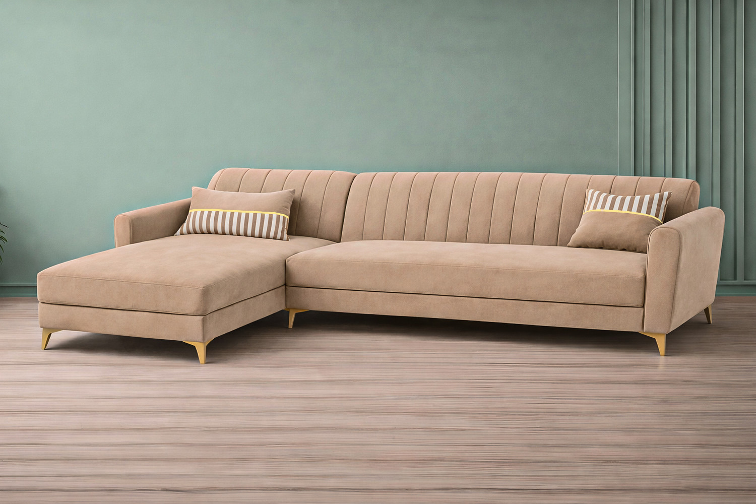 Image of ADORN INDIA Fabric 4 Seater Sofa