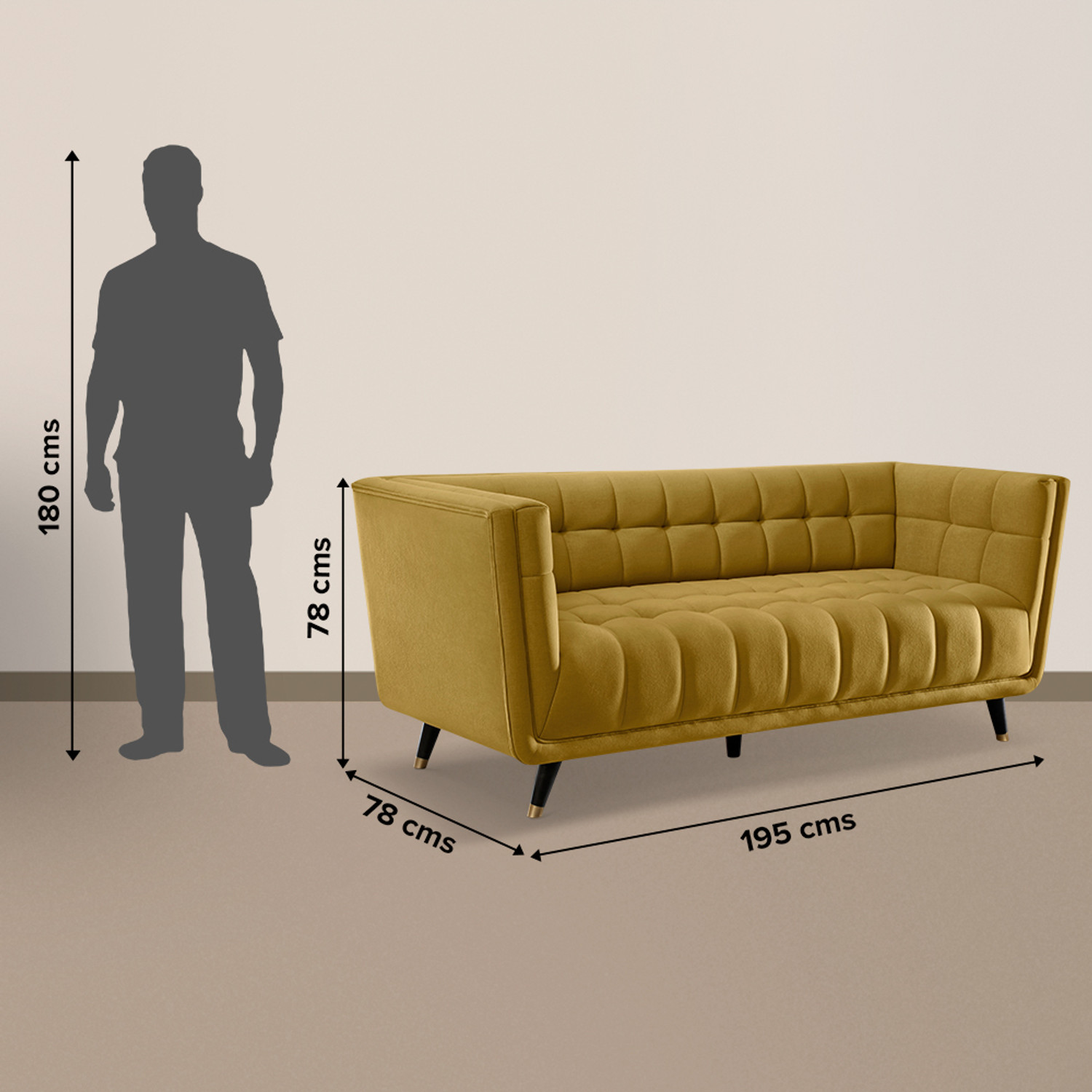 Image of Sleepyhead Bite Designed by Duroflex Fabric 3 Seater Sofa