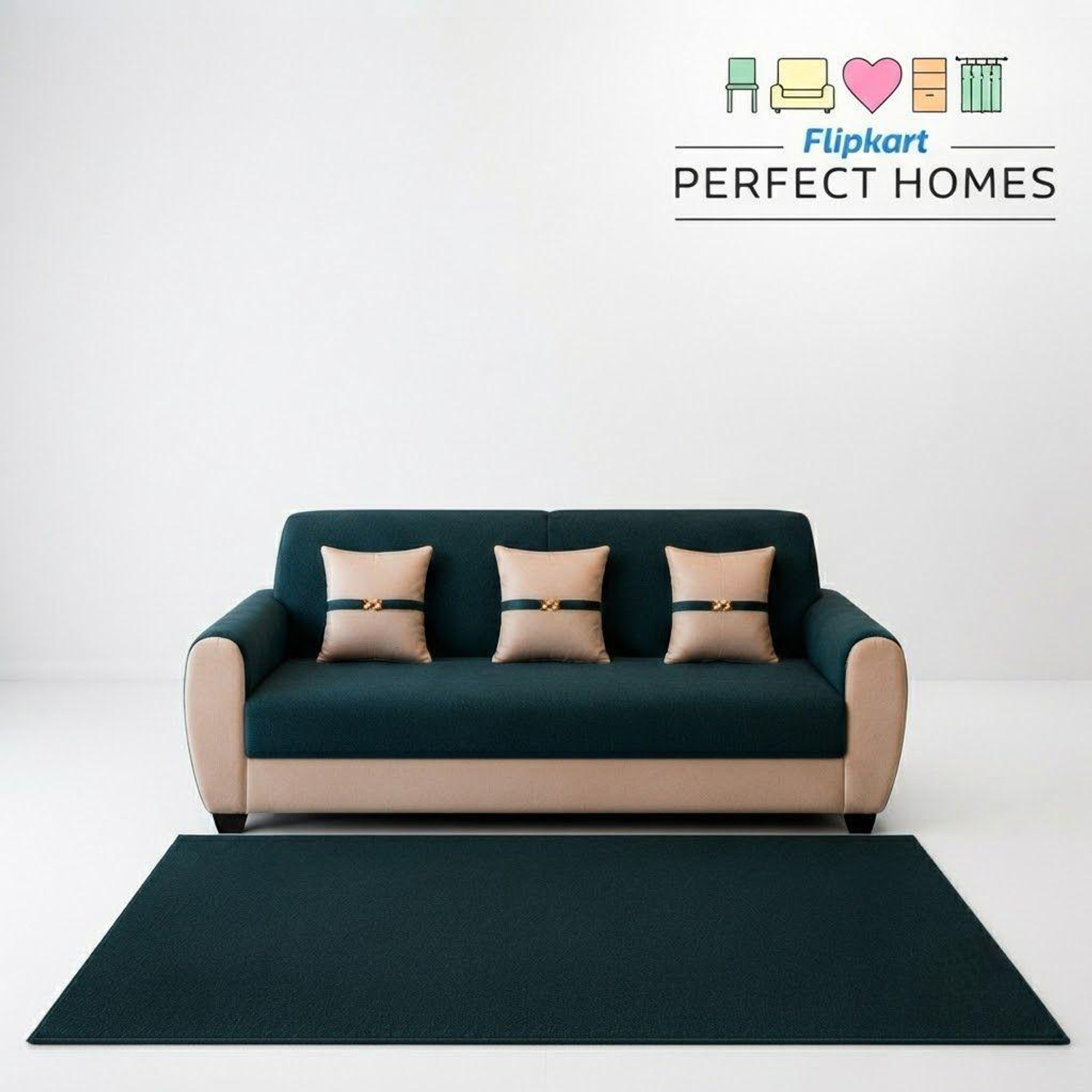 Image of Flipkart Perfect Homes Cozy Comfort Fabric 3 Seater Sofa