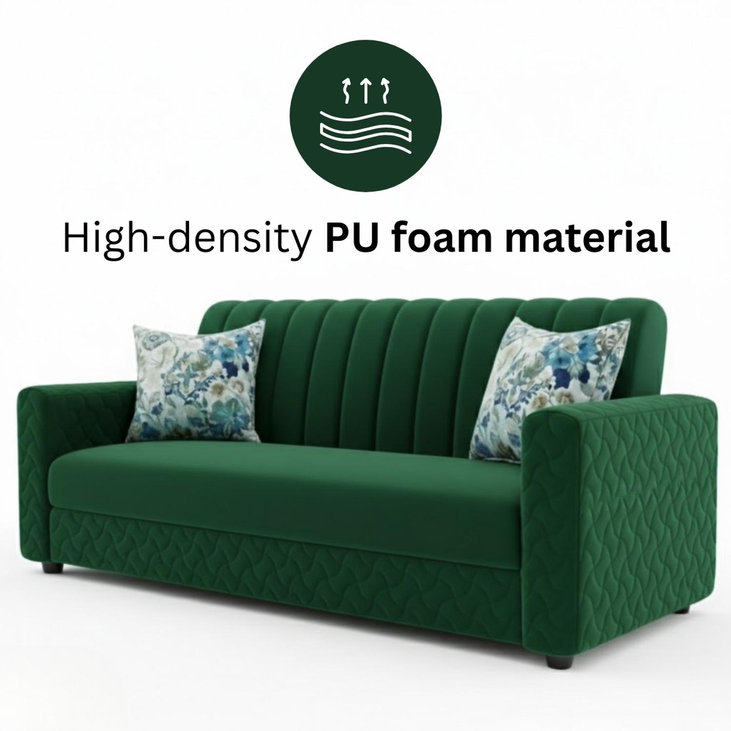 Image of WAKESURE Fabric 3 Seater Sofa