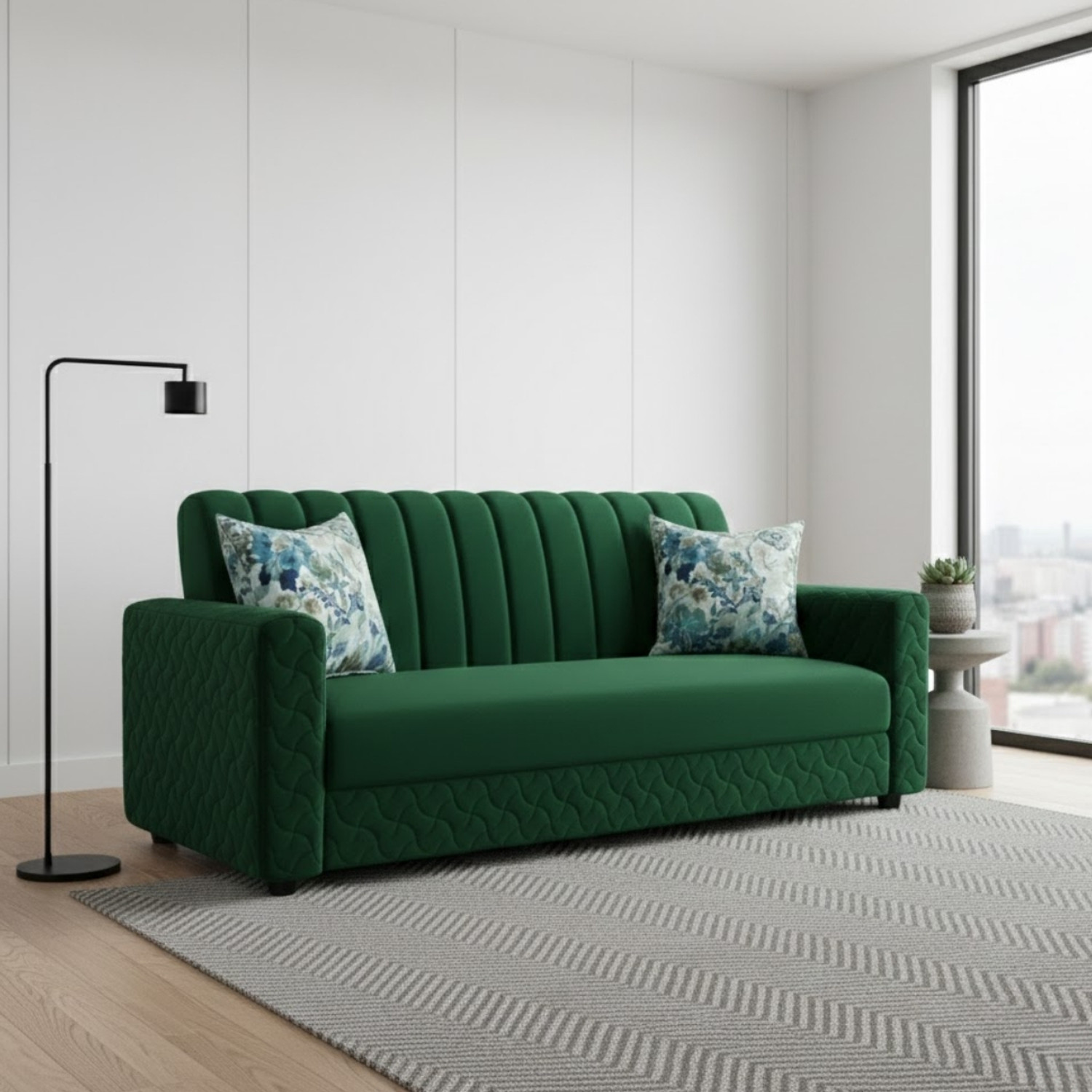Image of WAKESURE Fabric 3 Seater Sofa