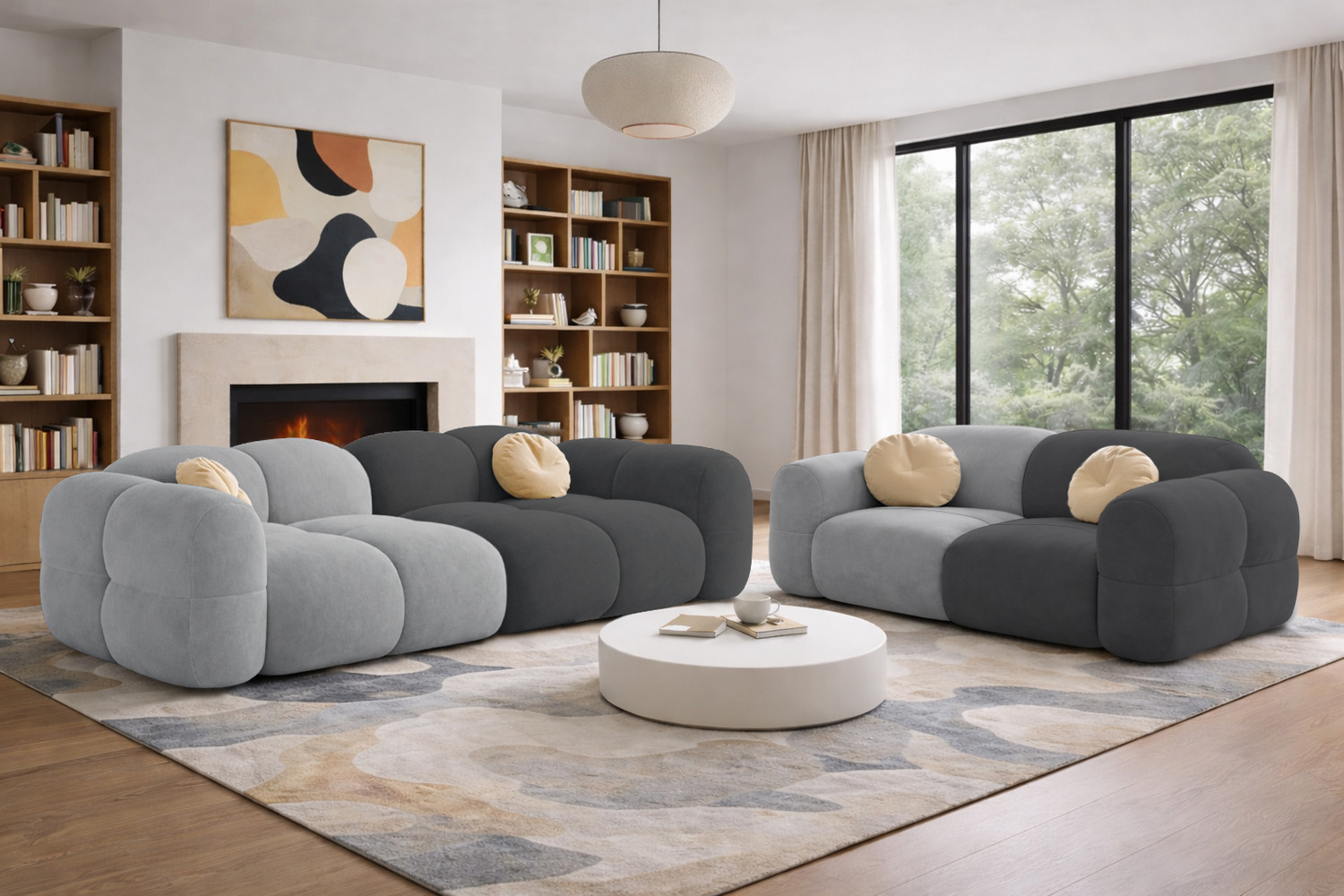 Image of Casaliving Vetras3+2 Fabric 5 Seater Sofa