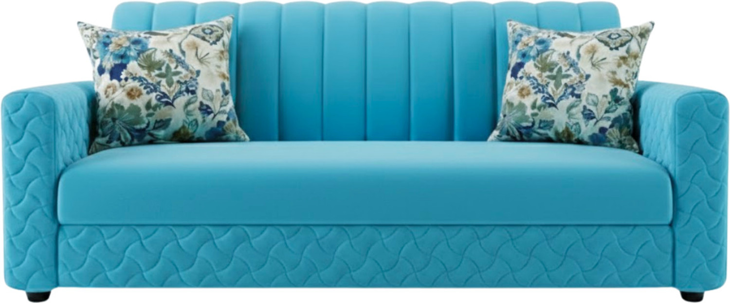 Image of WAKESURE Premium Quality 3+1+1 Velvet Fabric 5 Seater Sofa