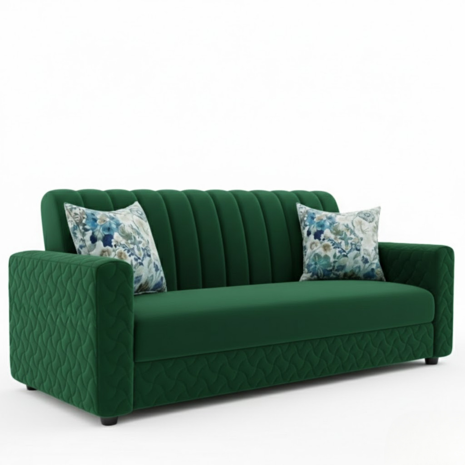 Image of WAKESURE Premium Quality Velvet Fabric 3 Seater Sofa