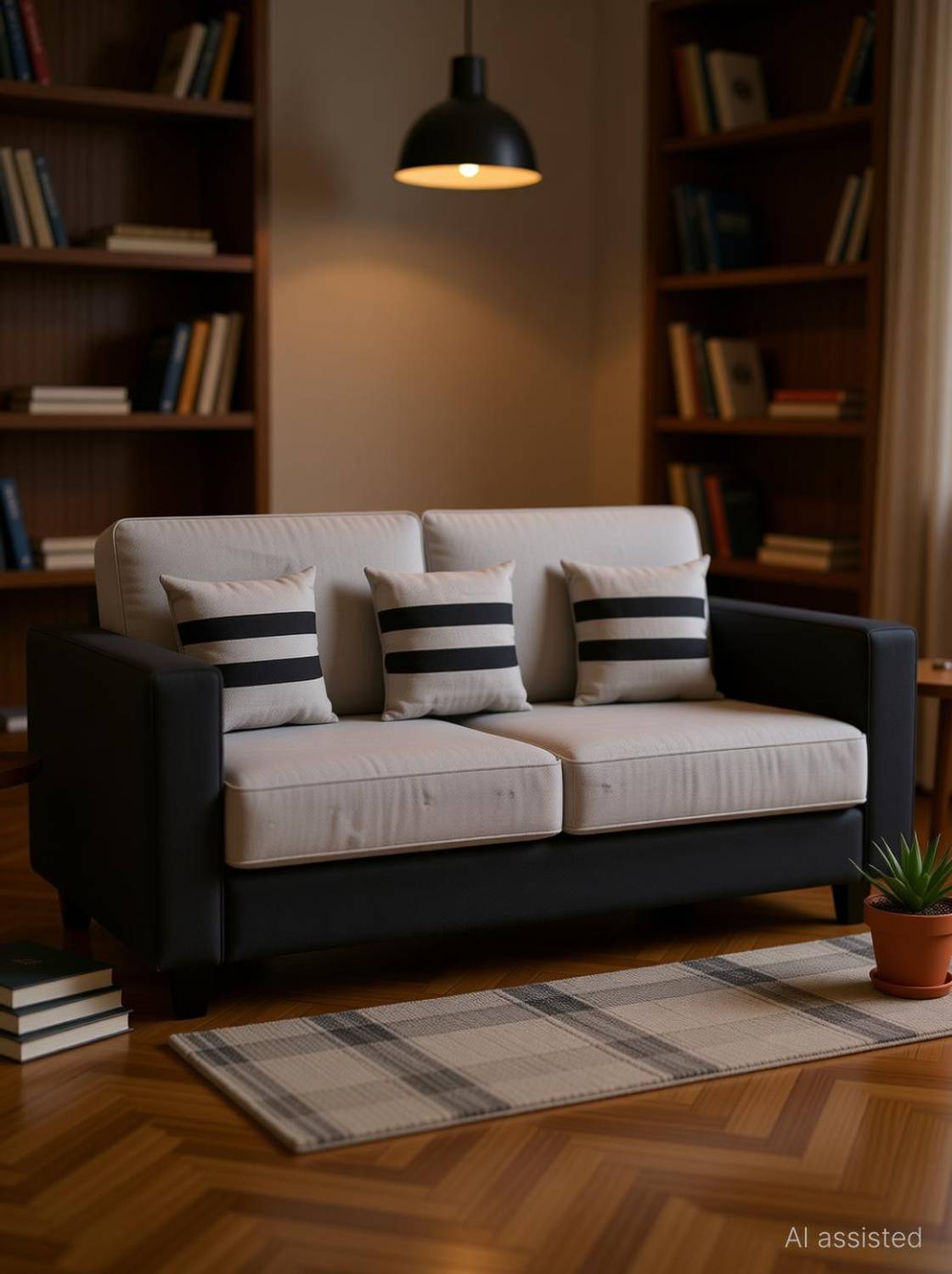 Livewell Jute Fabric 3 Seater Sofa - Image 2