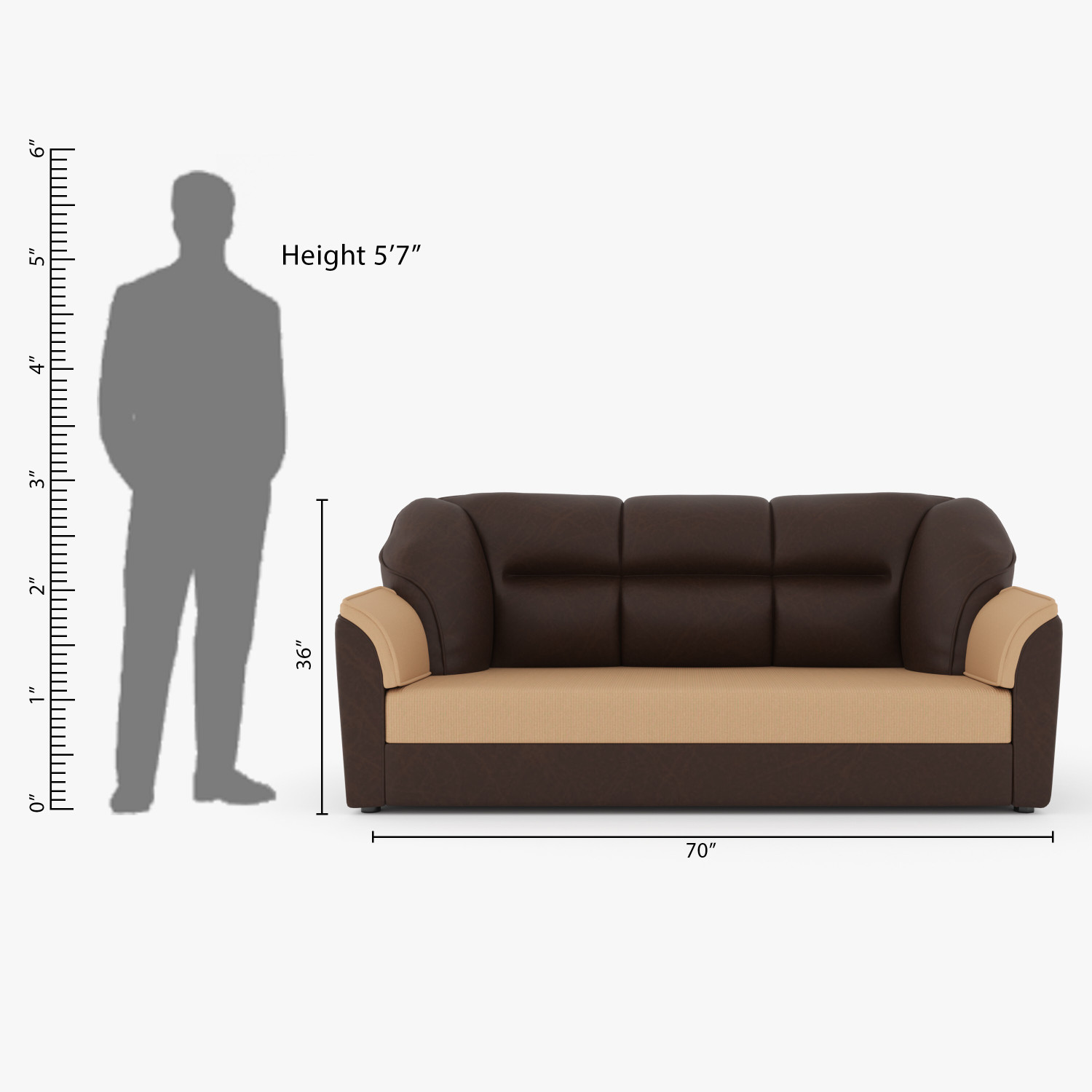 Image of WESTIDO Cyrus Leatherette 3 + 1 + 1 Sofa Set