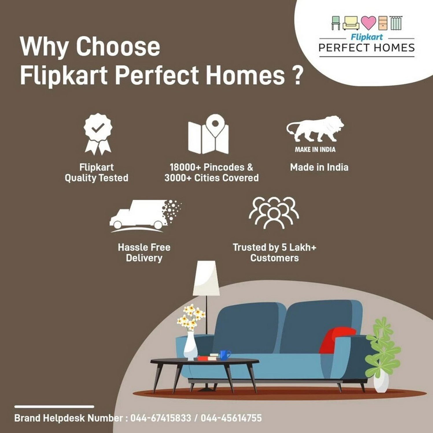 Image of Flipkart Perfect Homes Rapid Quality l Living room Sofa l Jute Fabric 3 Seater Sofa