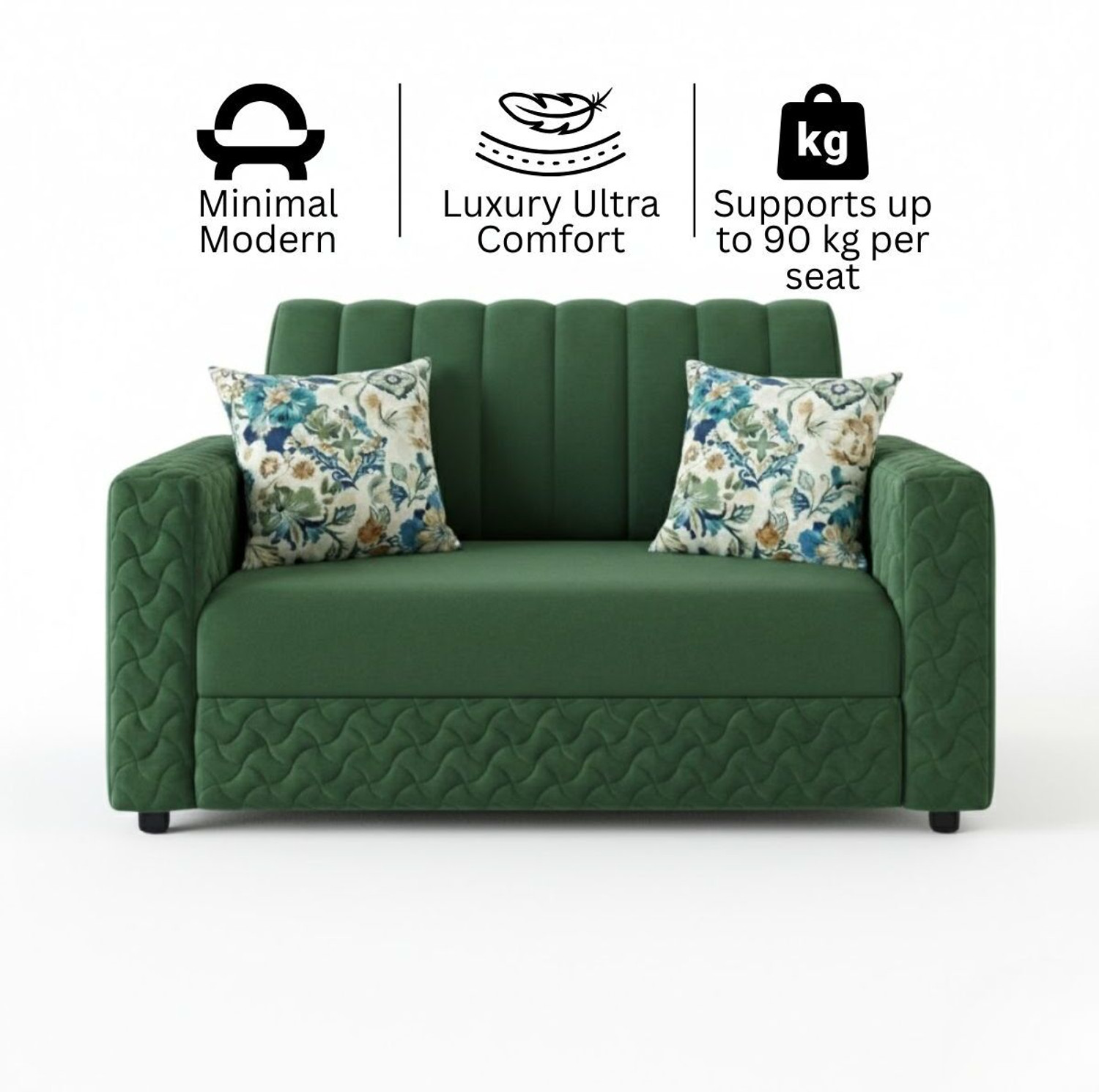 Image of WAKESURE Fabric 2 Seater Sofa