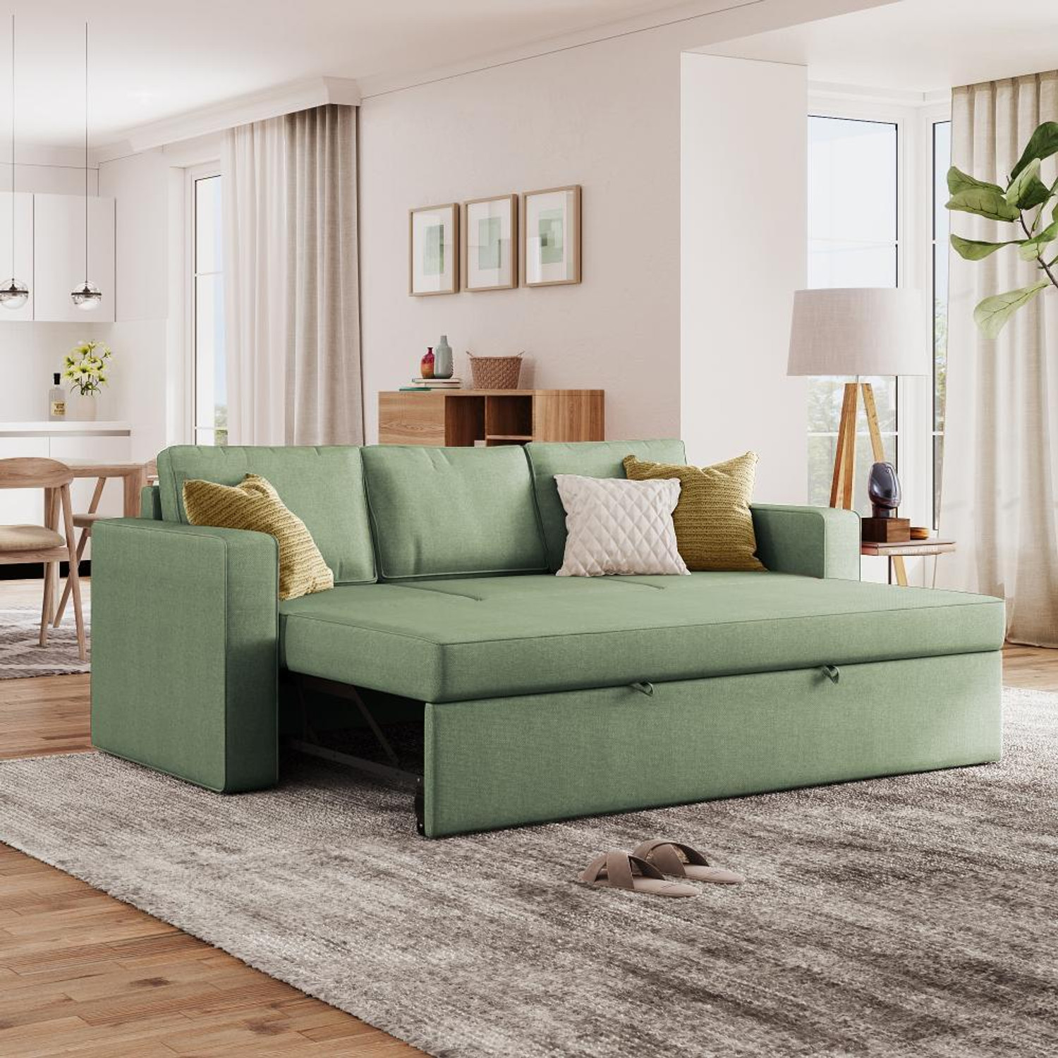 Image of Wakefit Napper Fabric 3 Seater Sofa