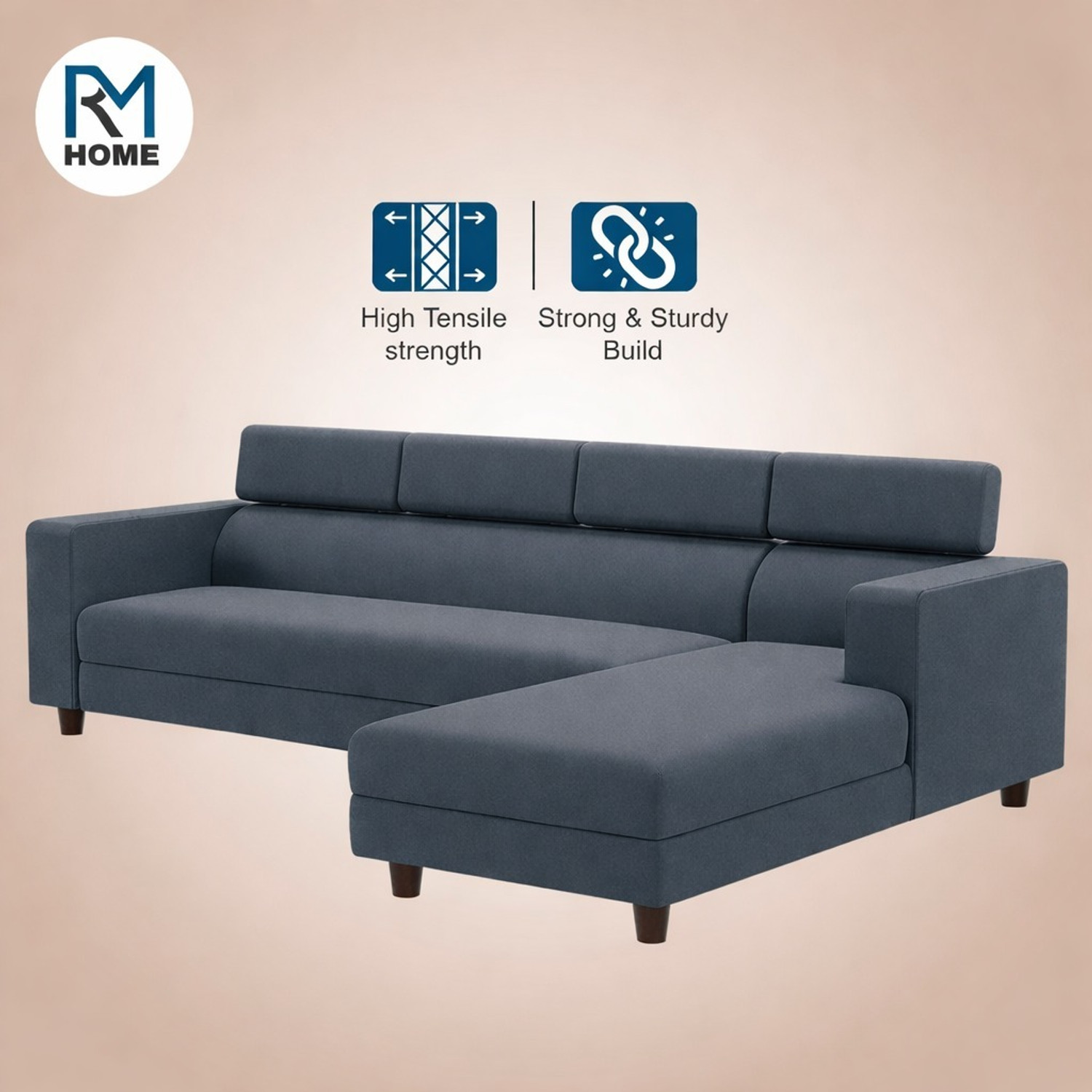 Image of RM HOME EWANS Fabric 6 Seater Sofa