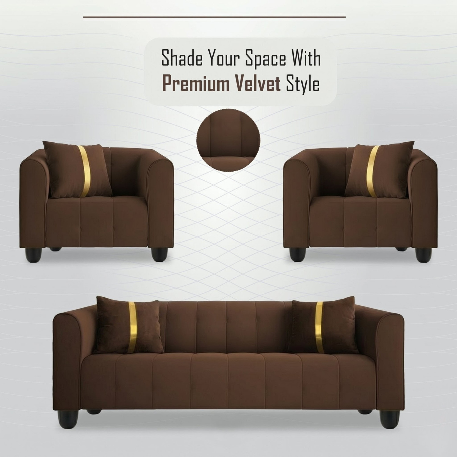 Image of Flipkart Perfect Homes 5 SEETAR 3+1+1 Fabric 5 Seater Sofa
