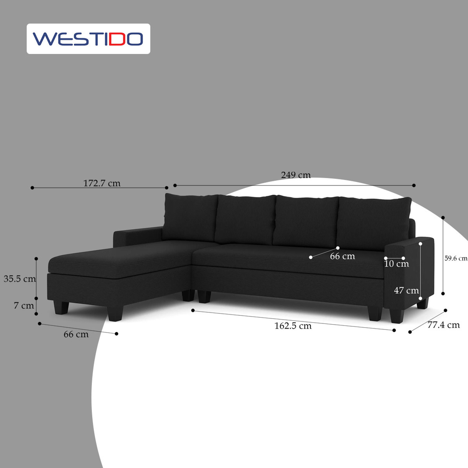 Image of WESTIDO Fabric 5 Seater Sofa