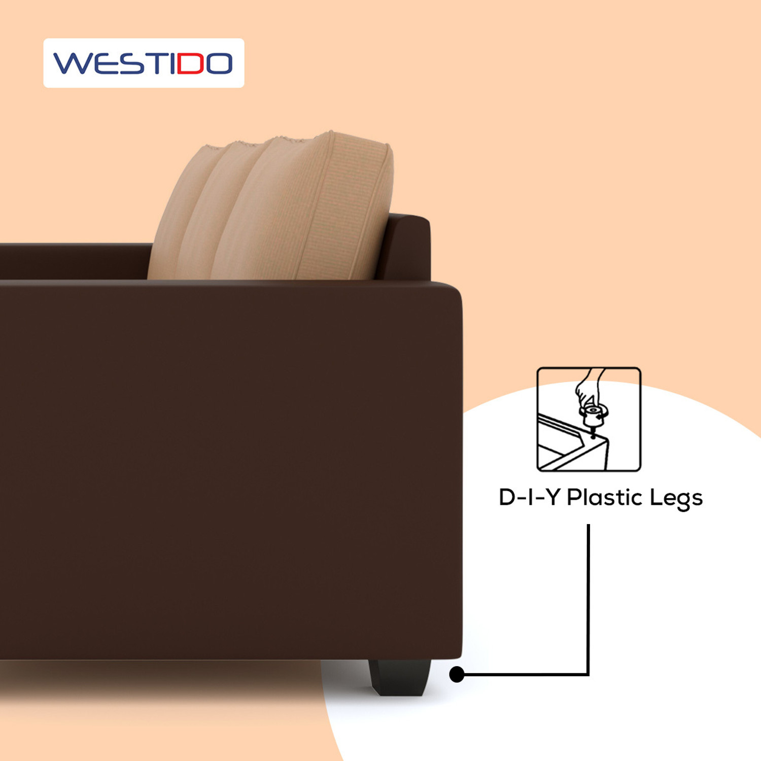Image of WESTIDO Leatherette 4 Seater Sofa