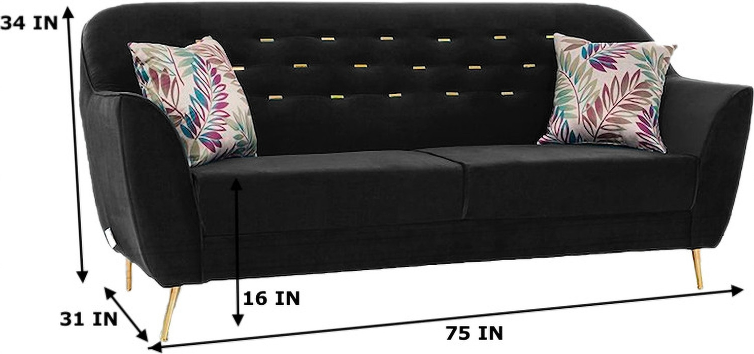 Image of RM HOME Fabric 3 Seater Sofa