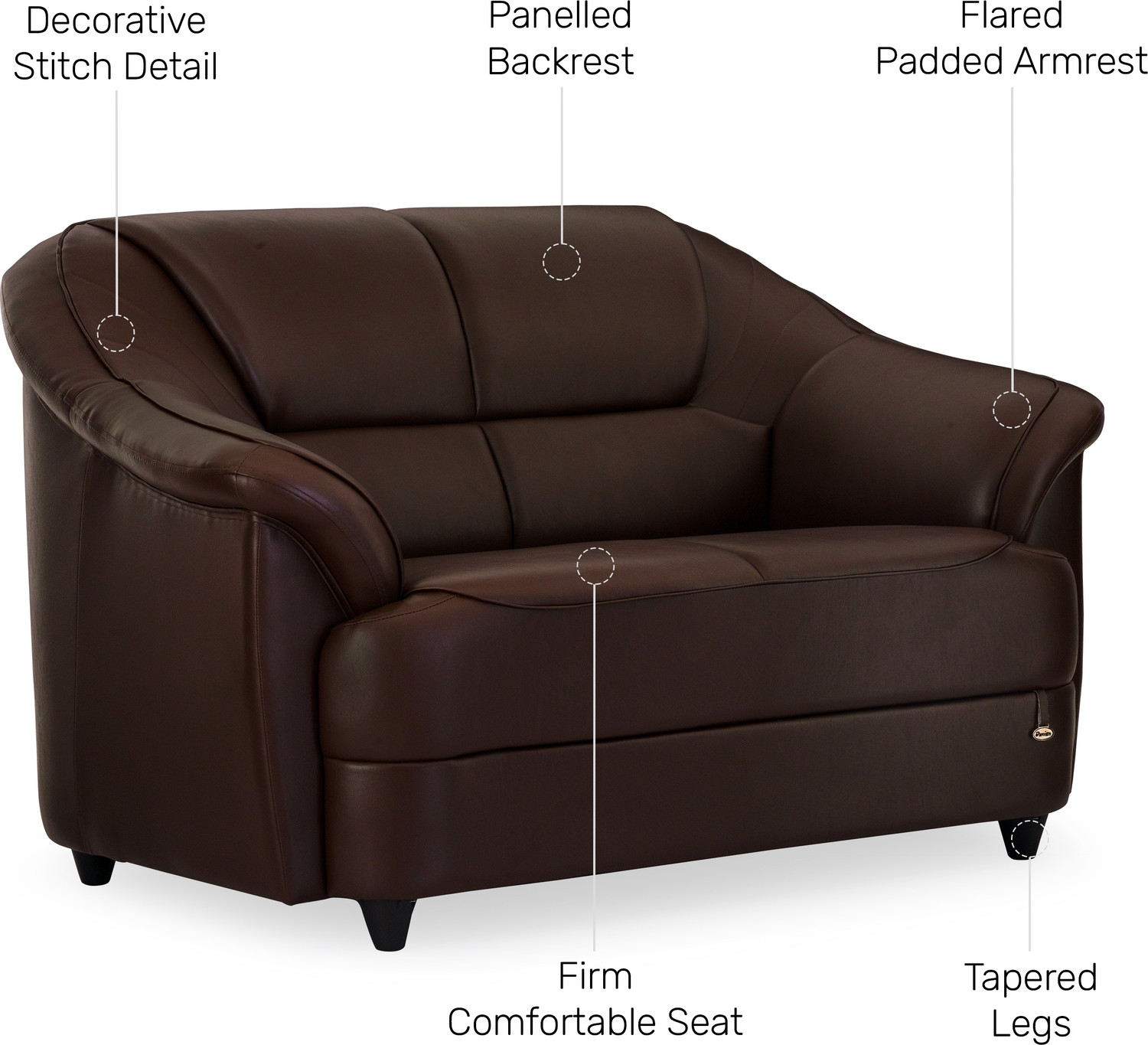 Image of Durian Berry /55001 Leatherette 2 Seater Sofa