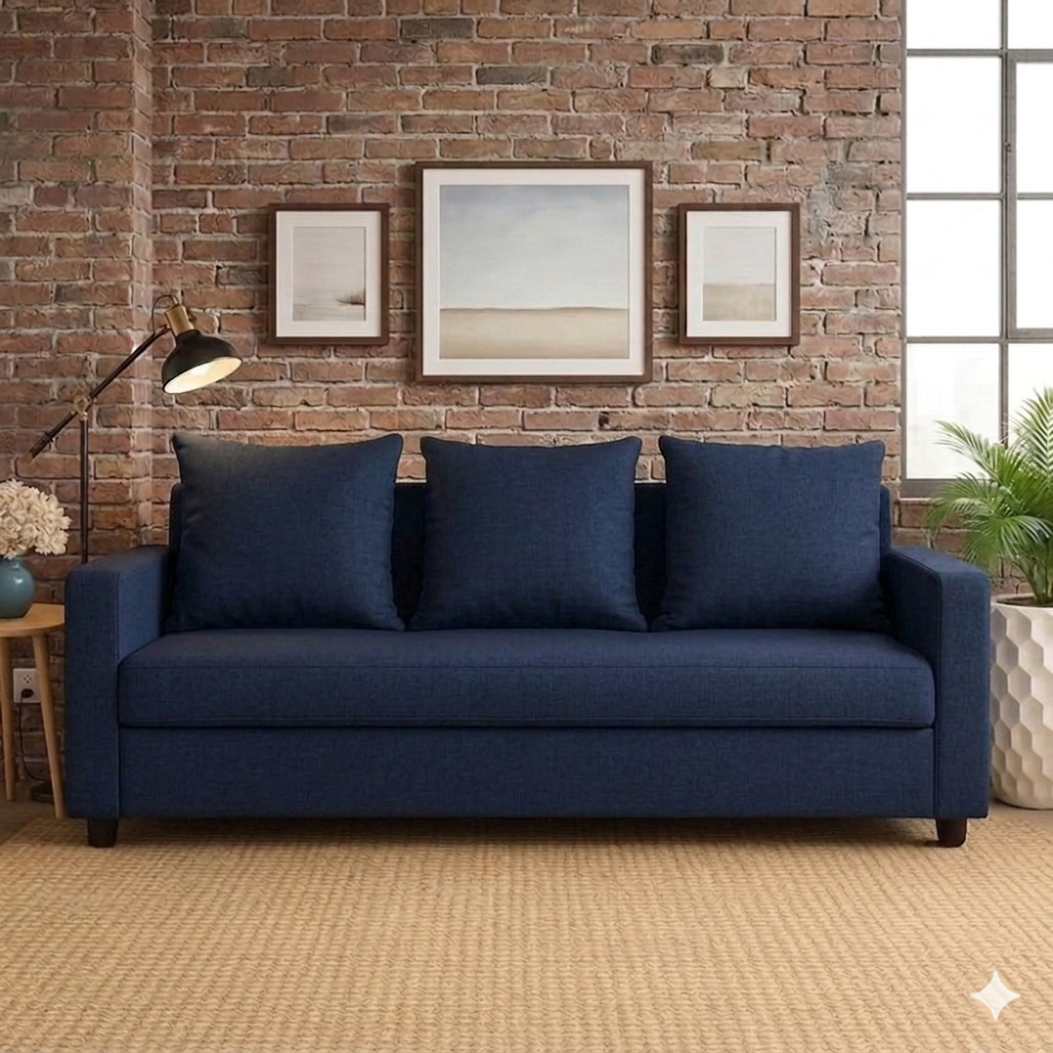 Image of Flipkart Perfect Homes Seetar Fabric 3 Seater Sofa