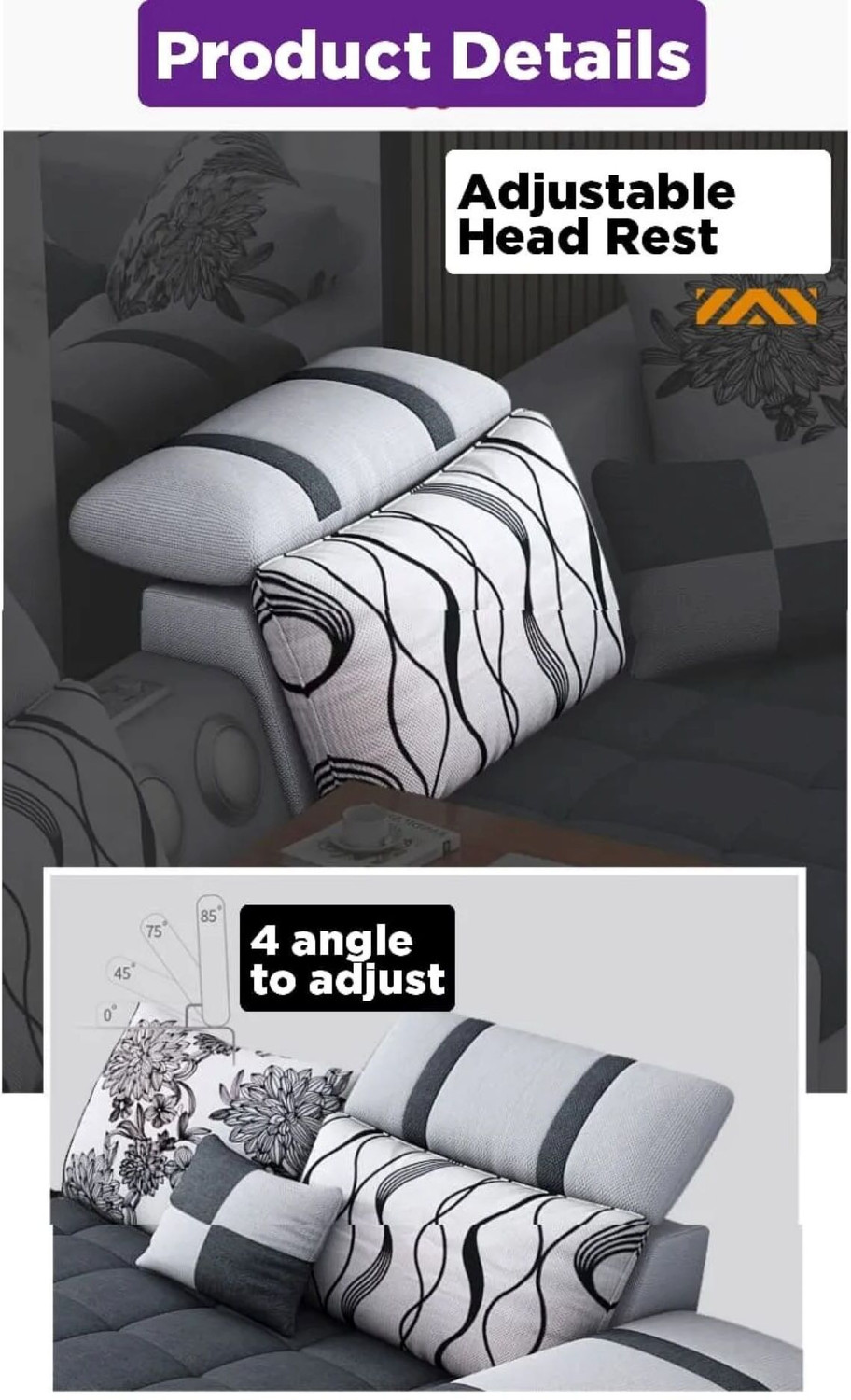 Image of Torque Galster U Shape Fabric 9 Seater Sofa