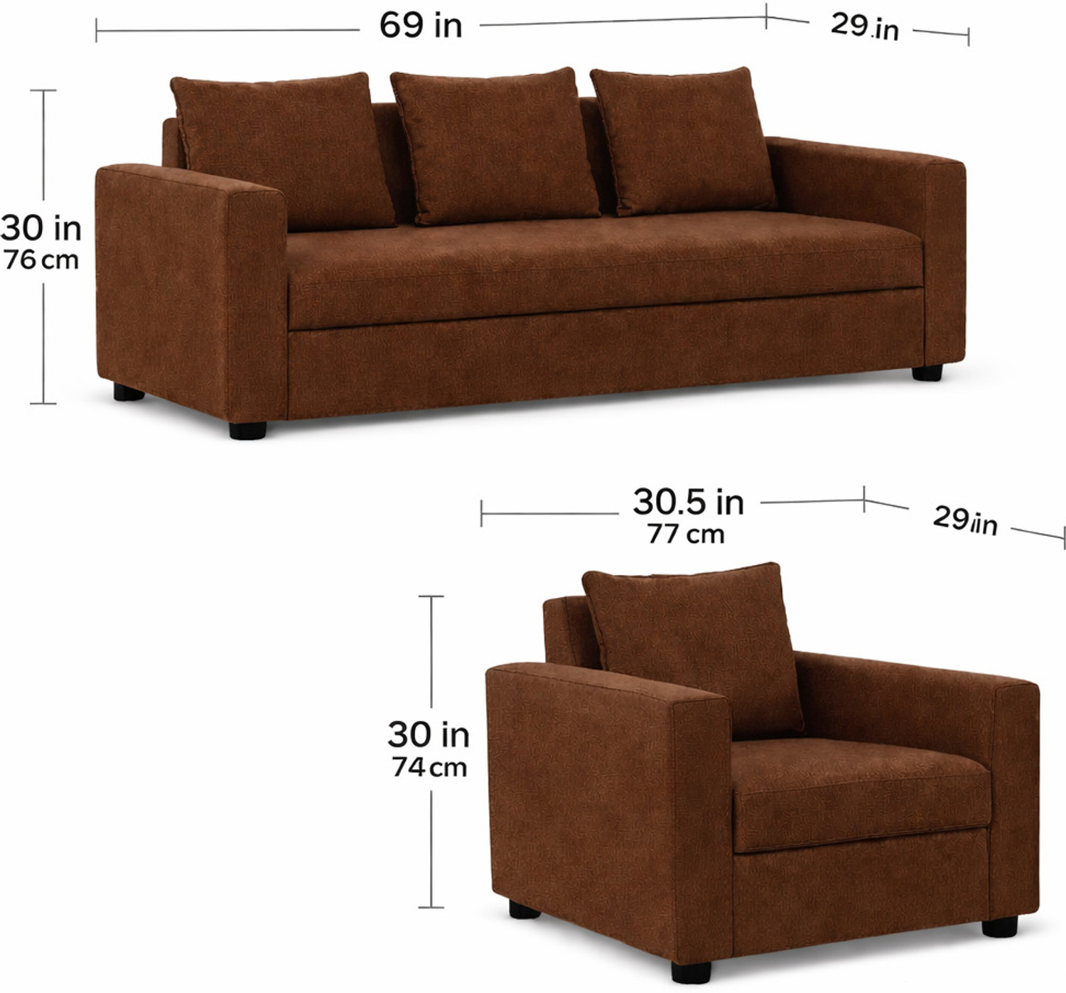 Image of Flipkart Perfect Homes Seetar Solid Wood 5 Seater Sofa