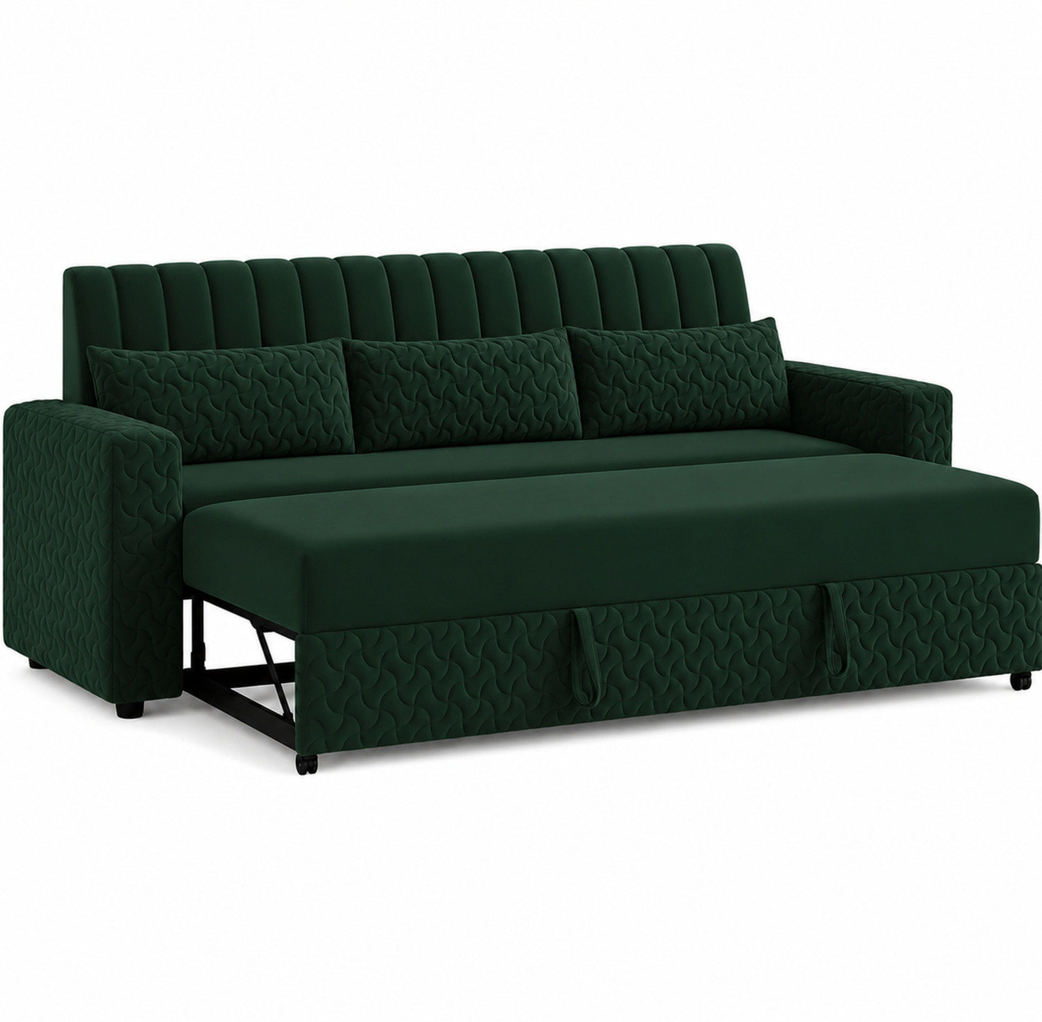Image of WAKESURE Premium Quality Velvet Fabric 3 Seater Sofa