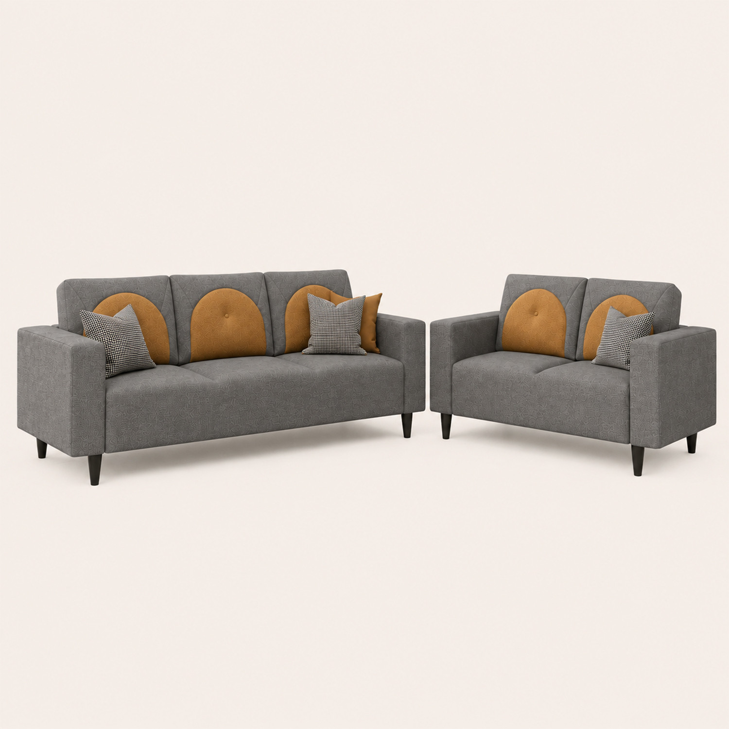 Image of Interio by Godrej Windle Premium Quality Fabric 3 + 2 Sofa Set