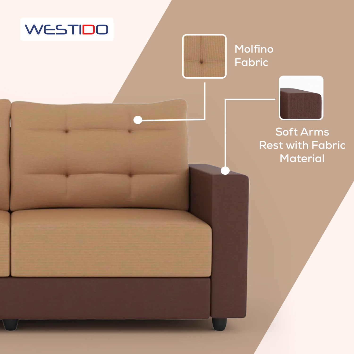 Image of WESTIDO Fabric 3 + 1 Sofa Set