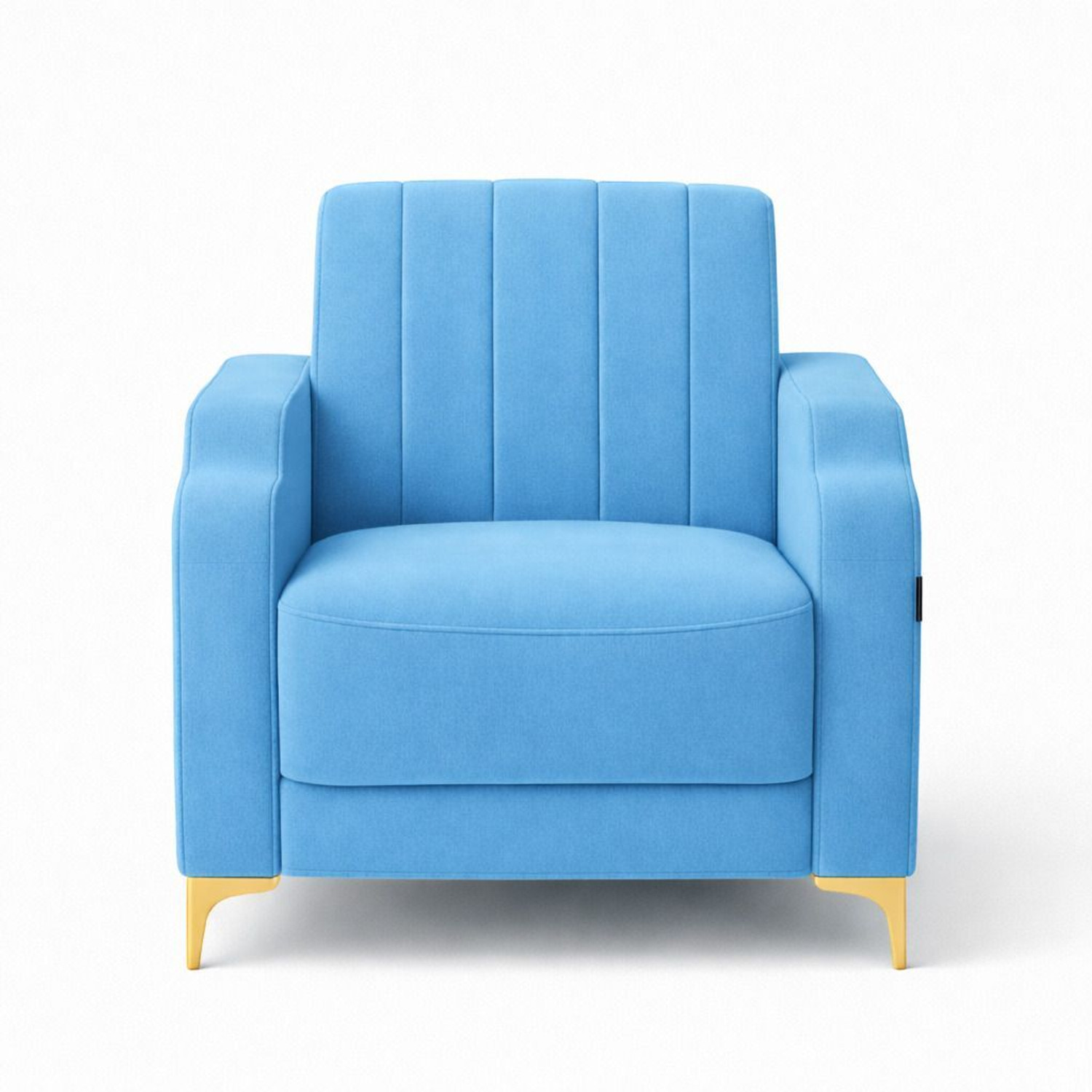 Image of BambooBay Stark 3+1 Sofa Set - Sky Blue Fabric 3 + 1 Sofa Set