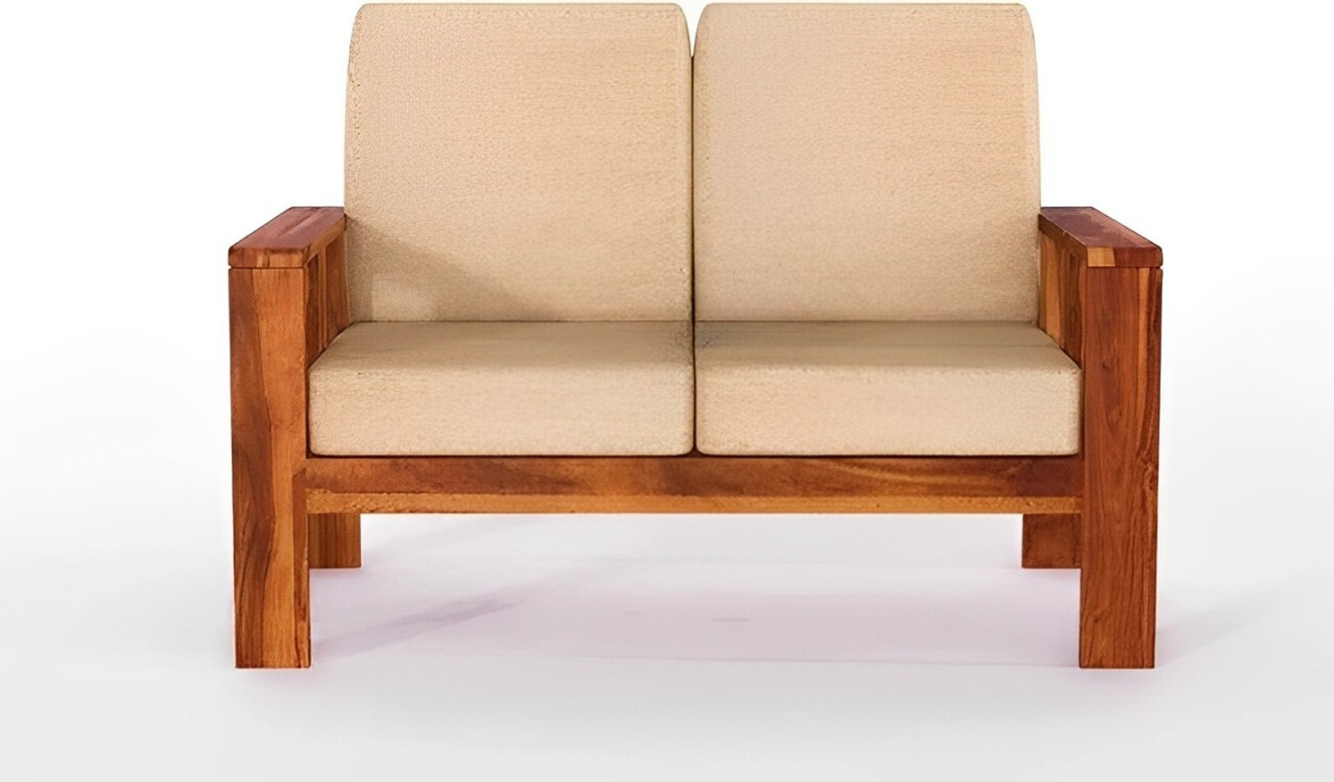 Image of Flipkart Perfect Homes Solid Sheesham Wood Four Seater Sofa Set For Living Room, Hotel Office. Fabric 2 + 2 Sofa Set