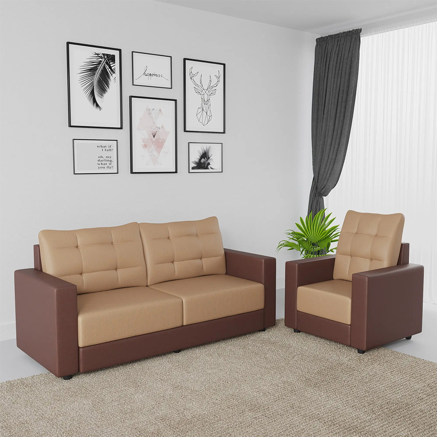 Image of WESTIDO Fabric 3 + 1 Sofa Set