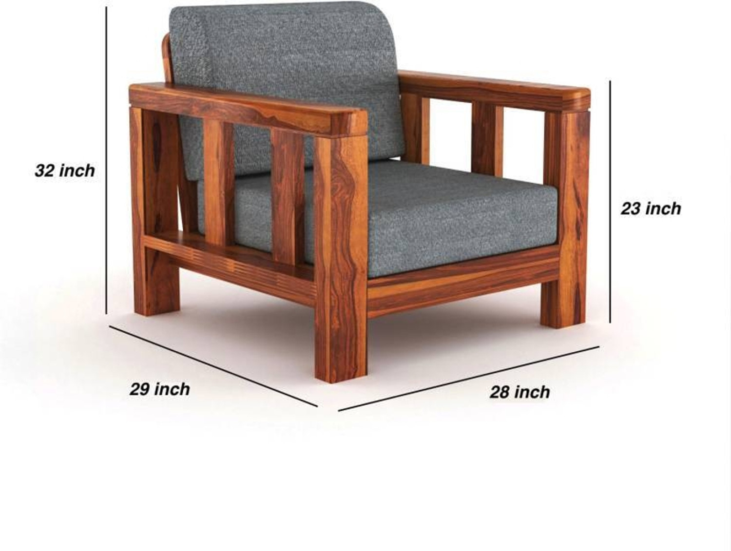 Image of Flipkart Perfect Homes Solid Sheesham Wood Six Seater Sofa Set For Living Room, Hotel Office. Fabric 3 + 2 + 1 Sofa Set