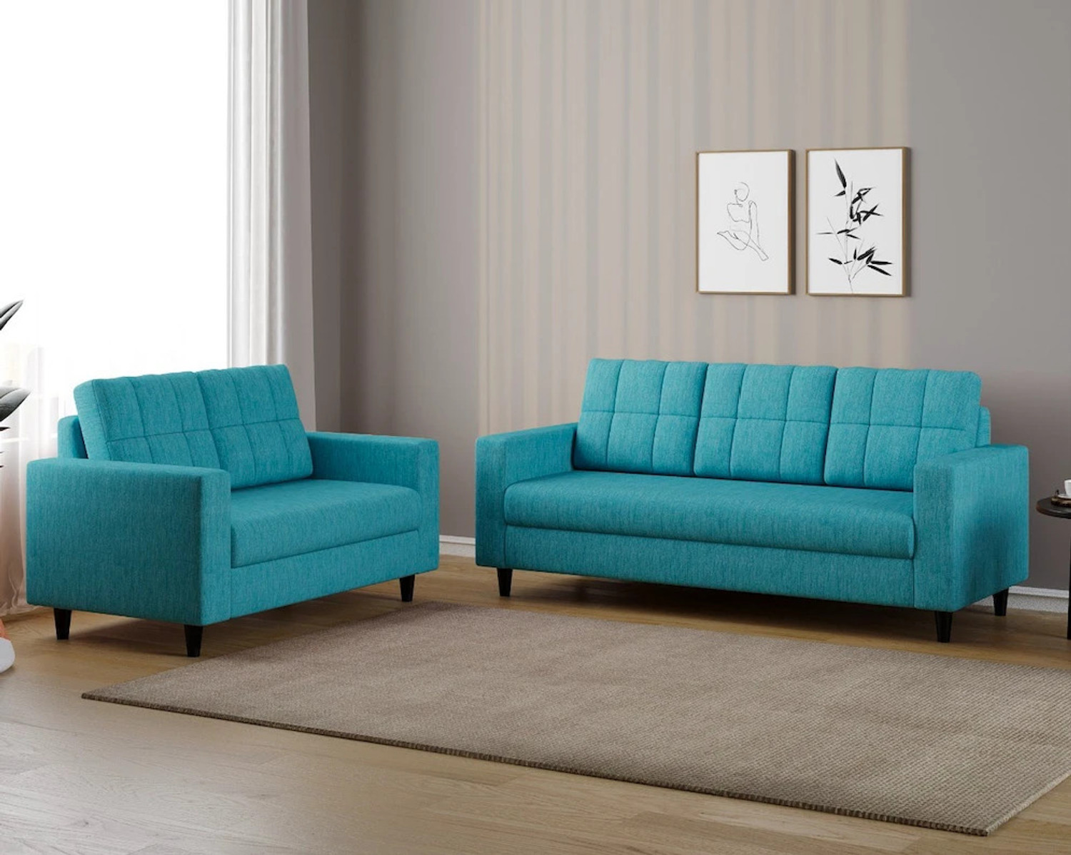 Image of RM HOME Gaura Molfino fabric for living room Fabric 3 + 2 Sofa Set