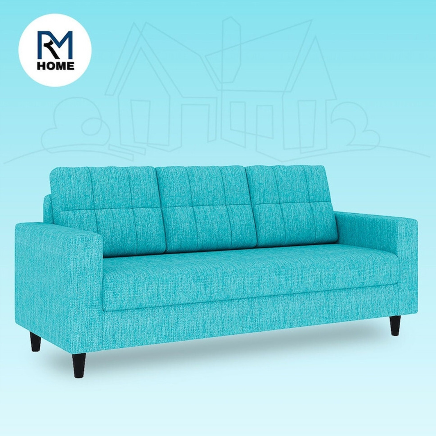 Image of RM HOME Gaura Molfino fabric for living room Fabric 3 + 2 Sofa Set