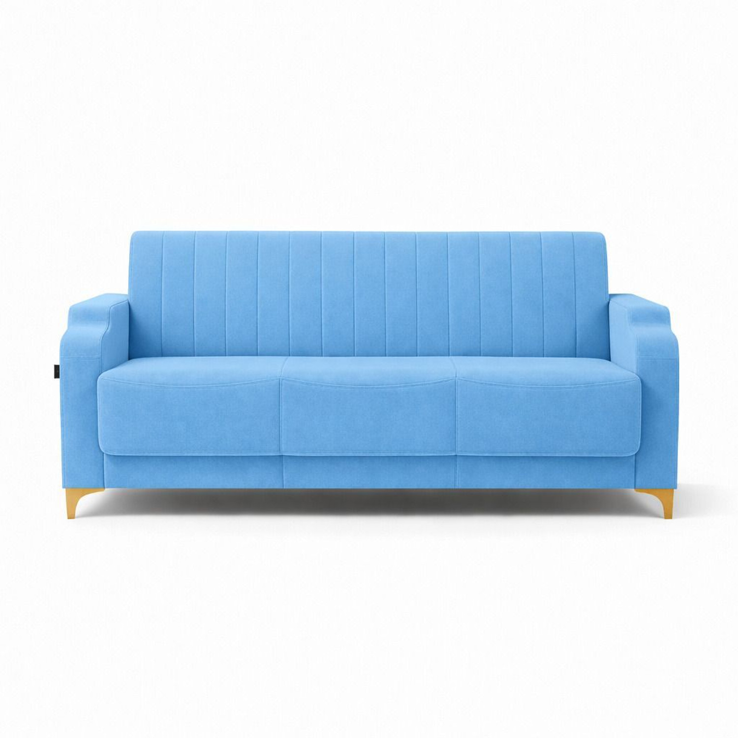 Image of BambooBay Stark 3+1 Sofa Set - Sky Blue Fabric 3 + 1 Sofa Set